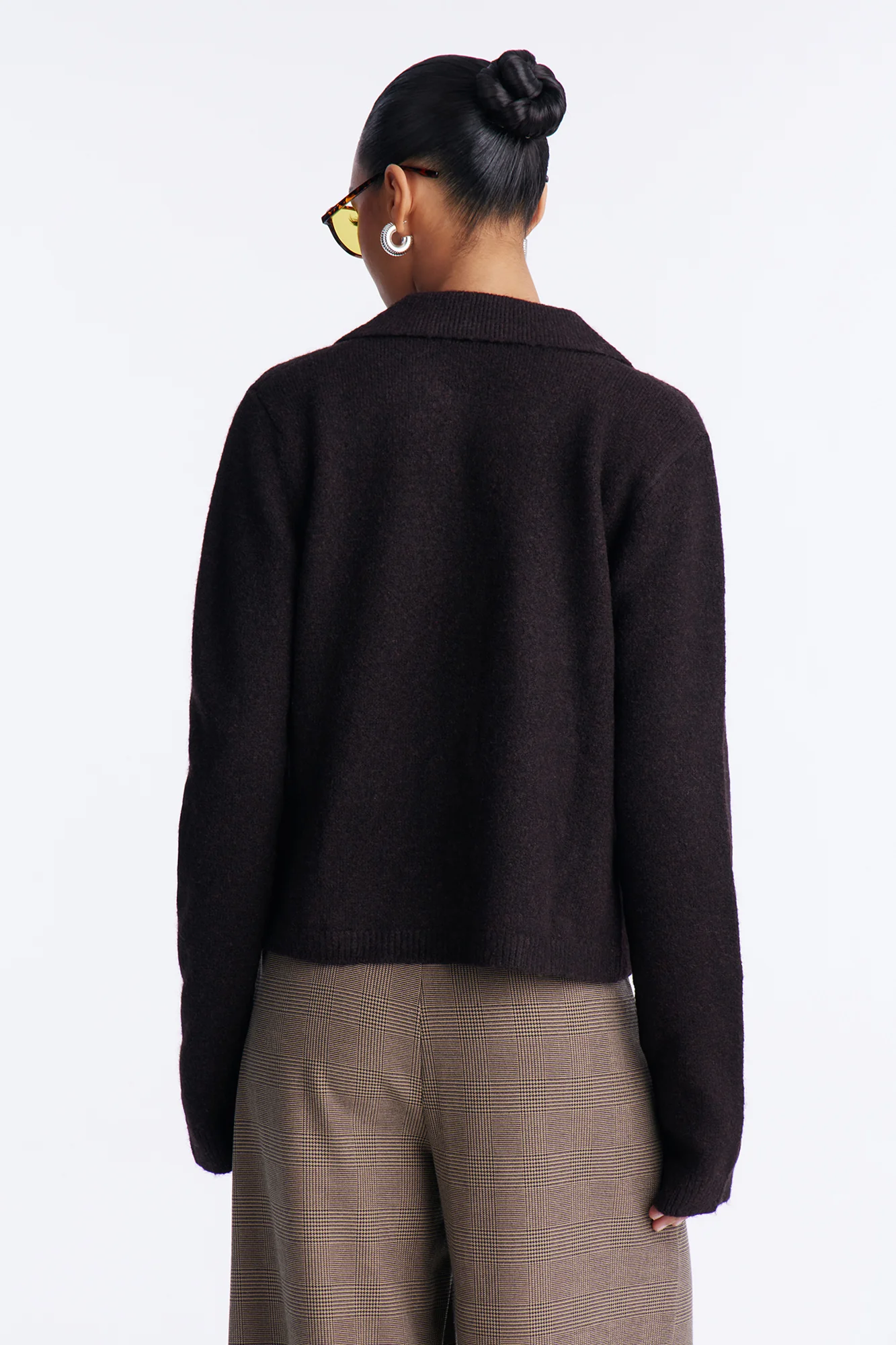 Chic And Confident Cardigan Sweater - Chocolate - Image 4