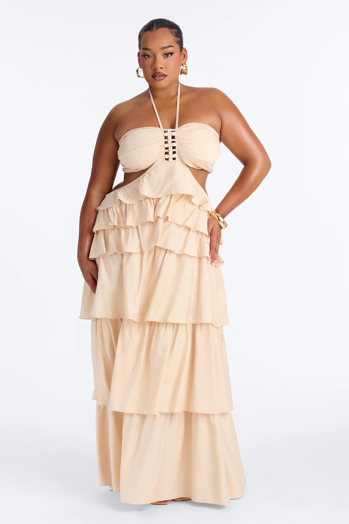 Chic Before Noon Maxi Dress - Oatmeal - Image 5