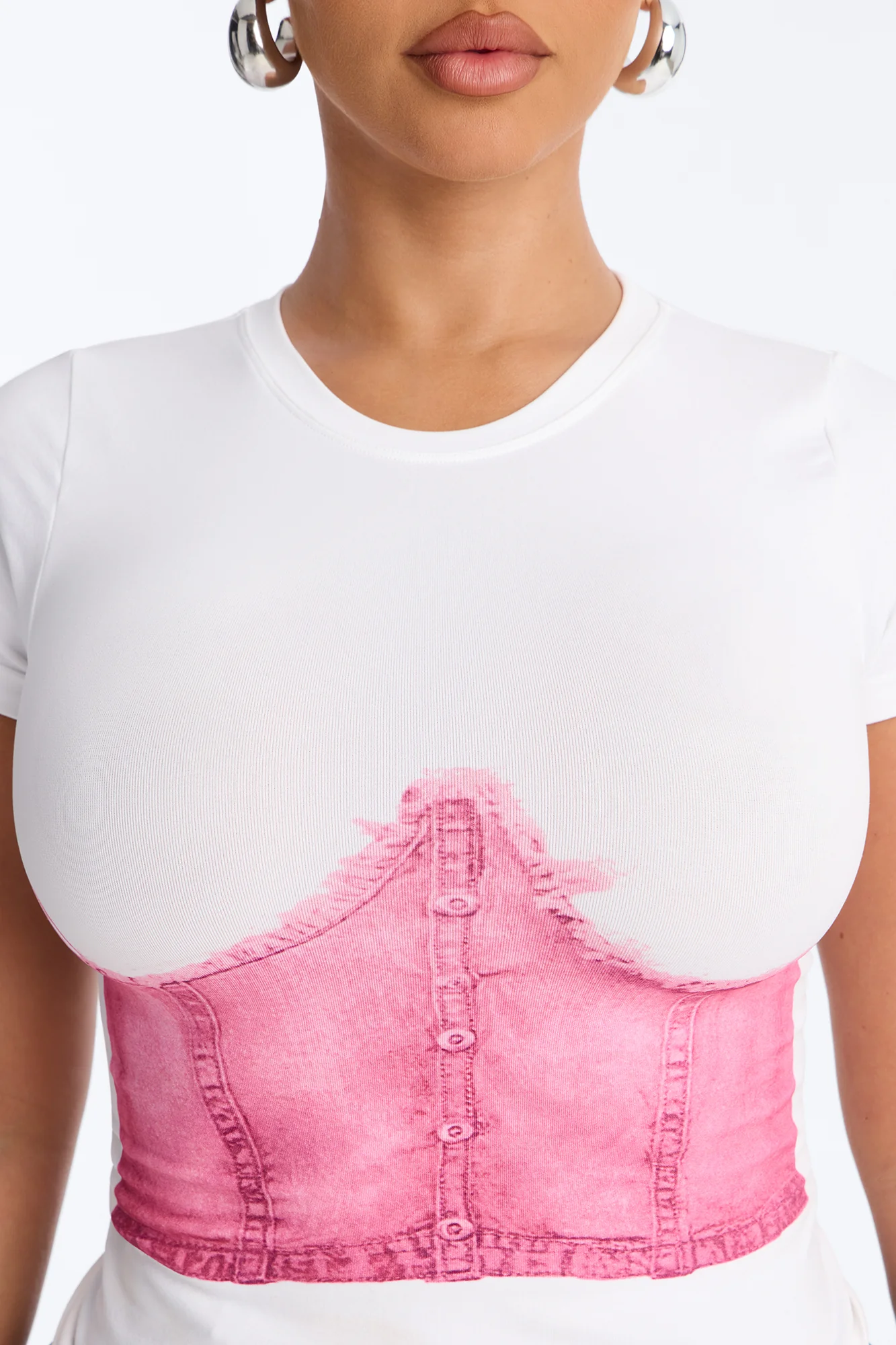 Chic Corset Seamless Baby Tee - White - Image 3