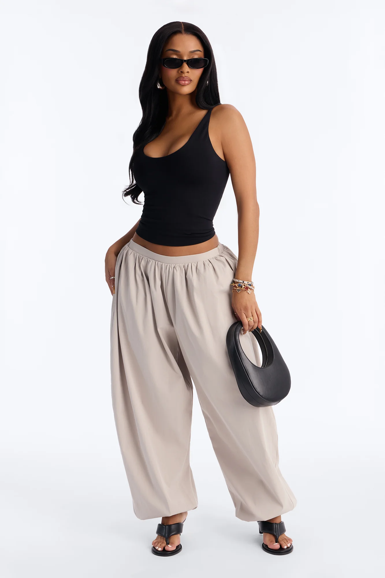 Chill Vibe Balloon Leg Joggers 30″ - Stone