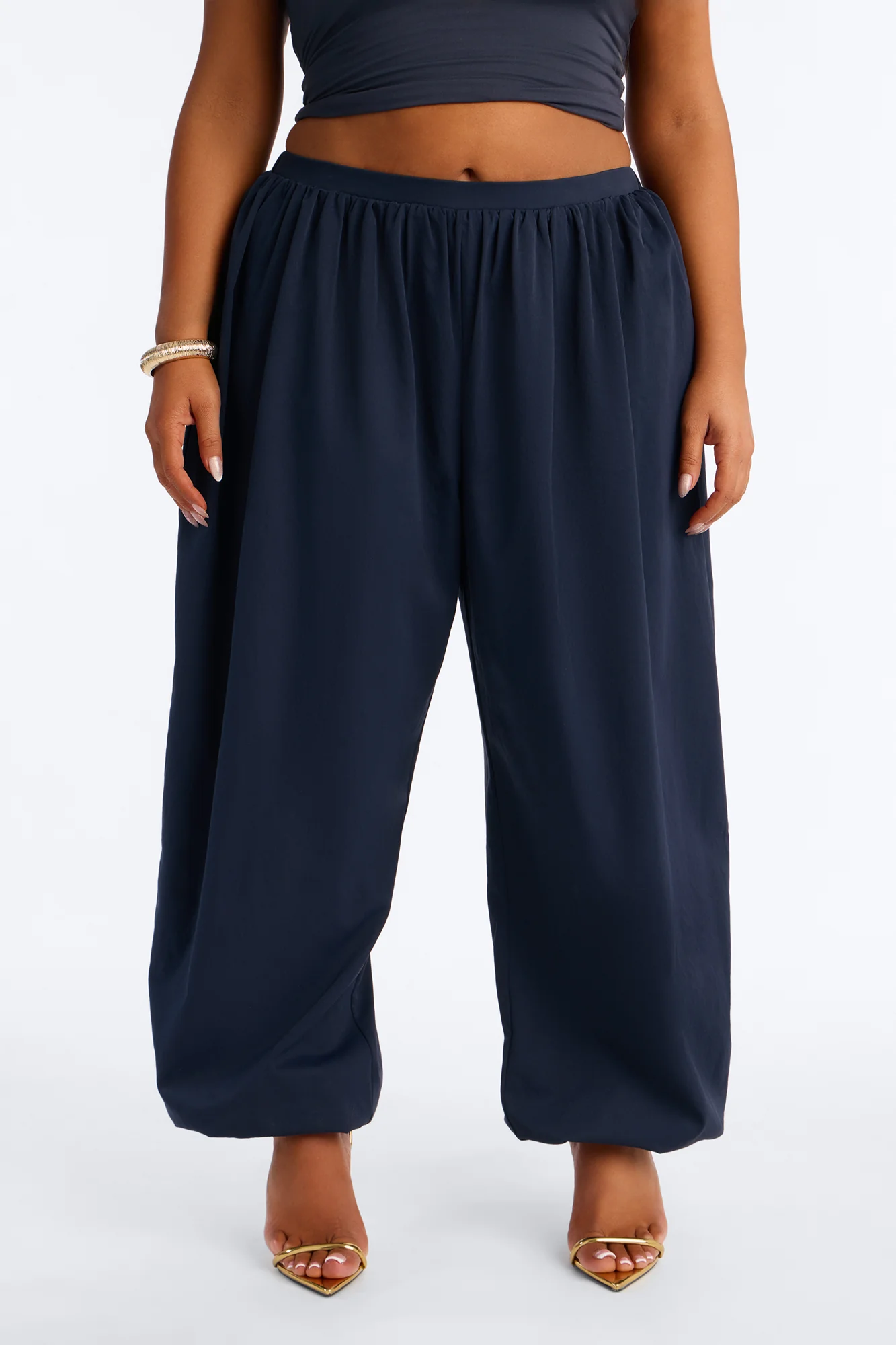 Chill Vibe Balloon Leg Joggers 30″ - Navy - Image 5