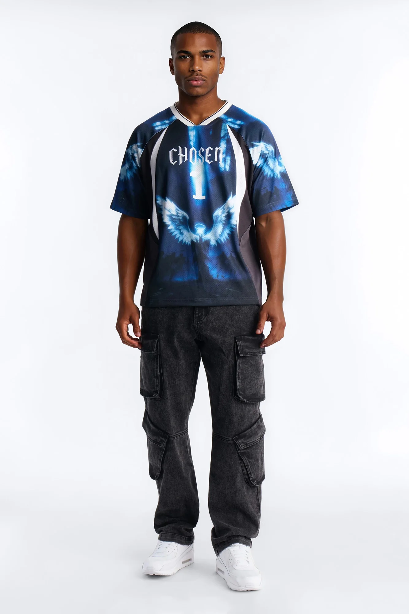 Chosen 1 V Neck Soccer Jersey - Black/combo - Image 2