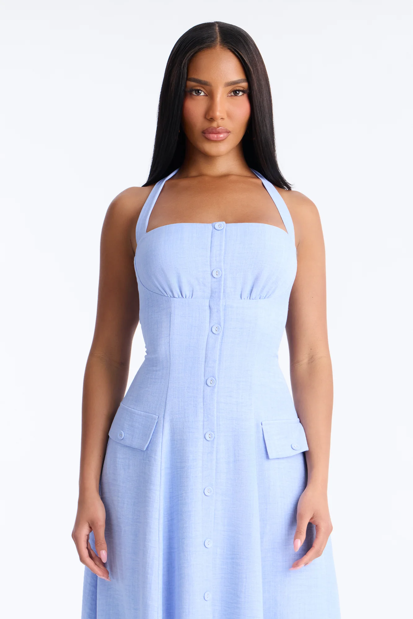 Christine Halter Midi Dress - Blue - Image 2