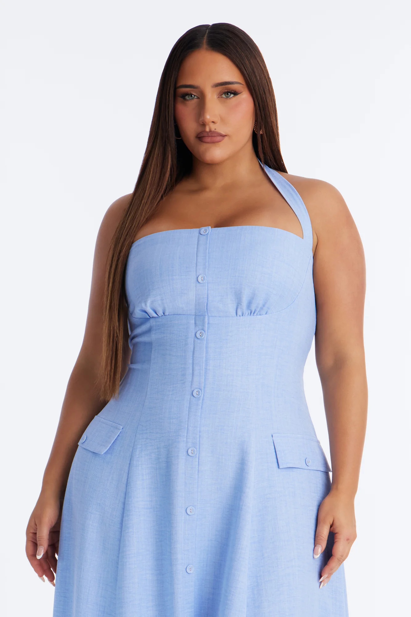 Christine Halter Midi Dress - Blue - Image 6