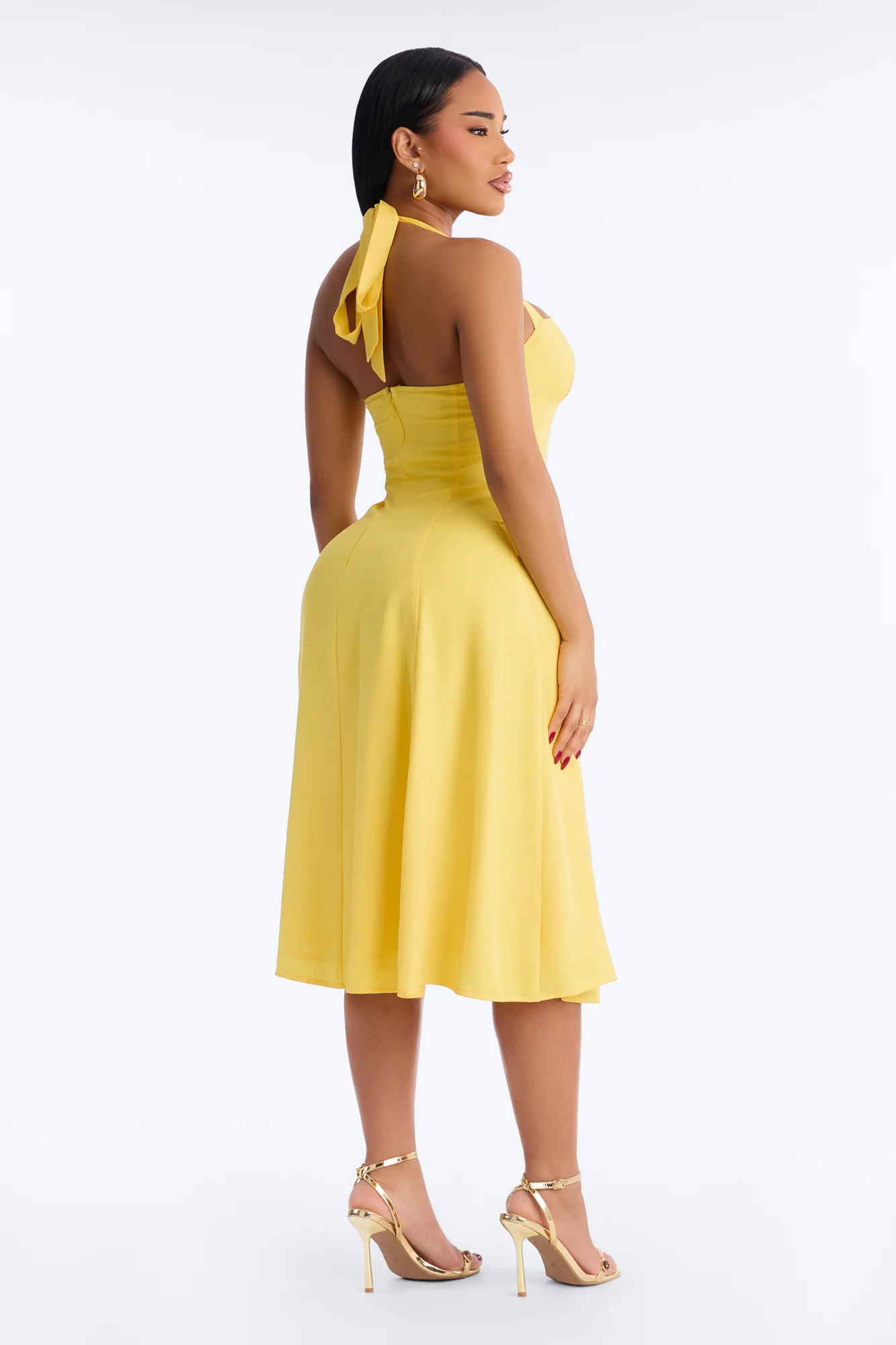 Christine Halter Midi Dress - Yellow - Image 4