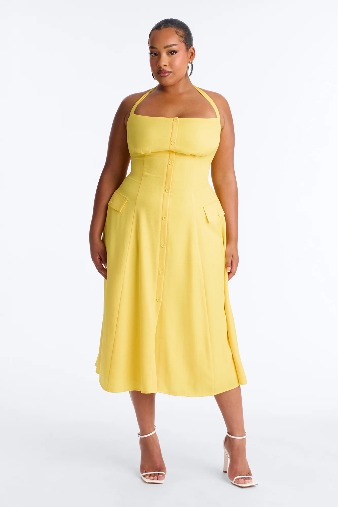 Christine Halter Midi Dress - Yellow - Image 5
