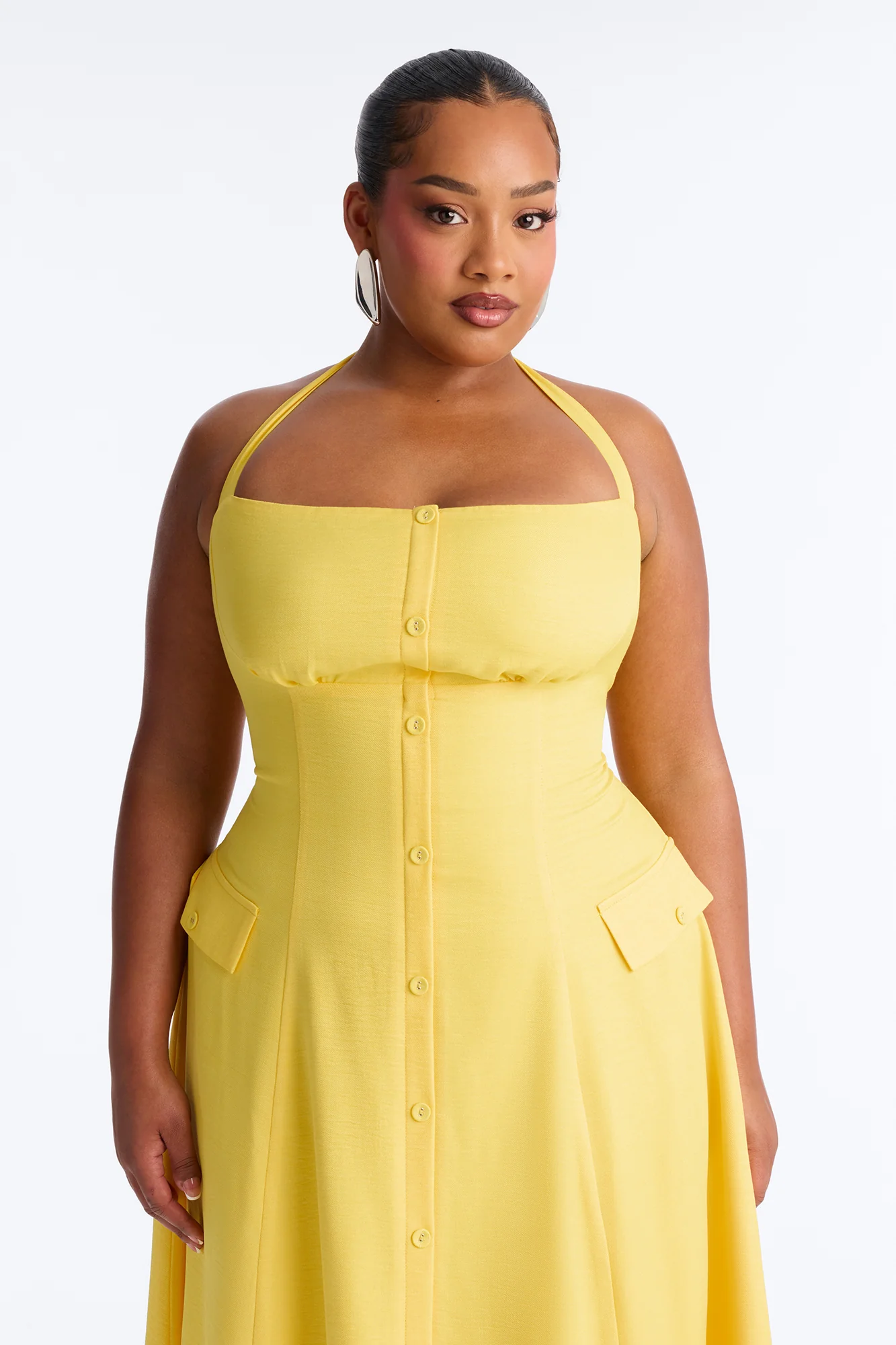 Christine Halter Midi Dress - Yellow - Image 6
