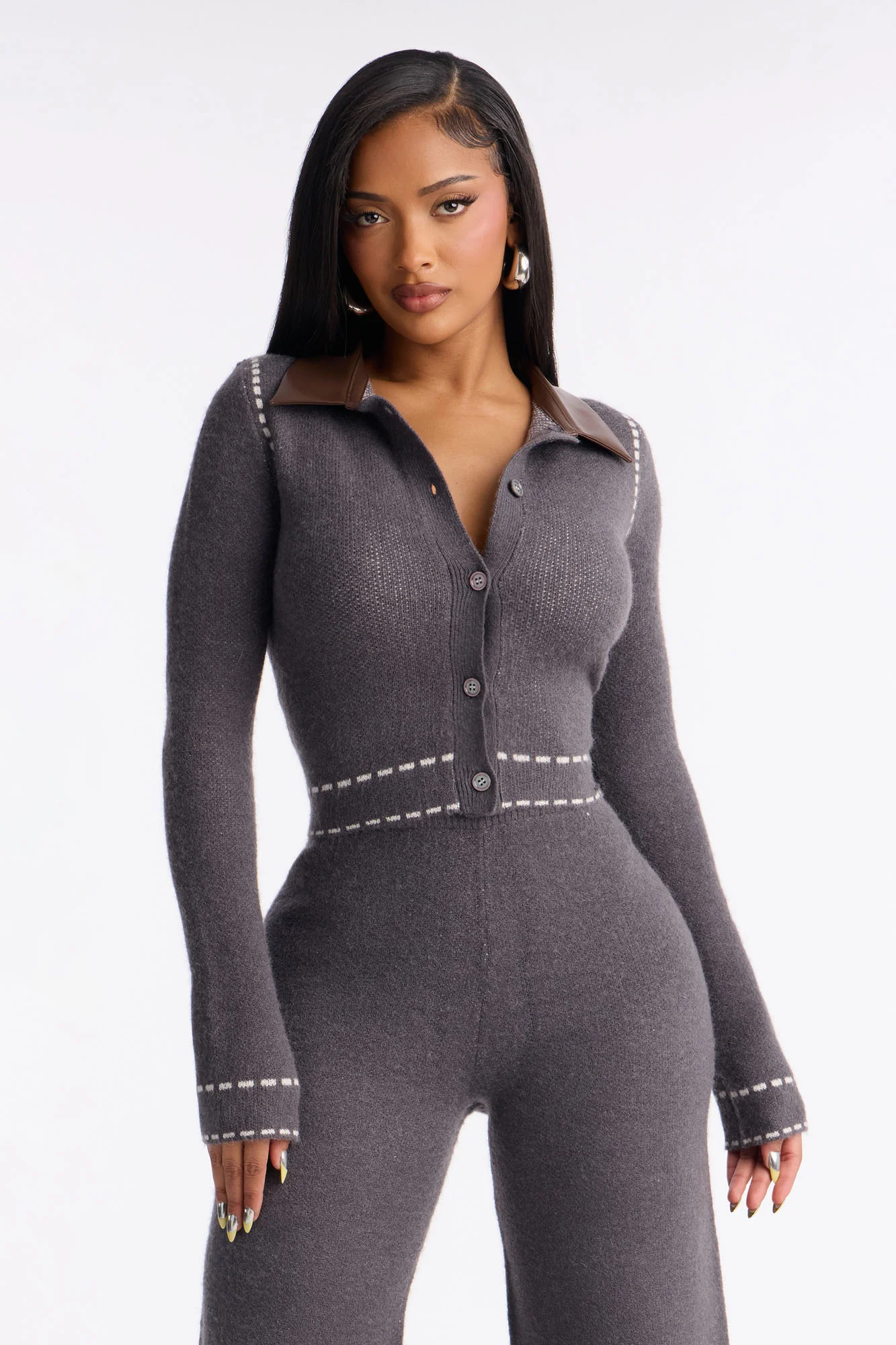 Cierra Sweater Pant Set - Grey - Image 2
