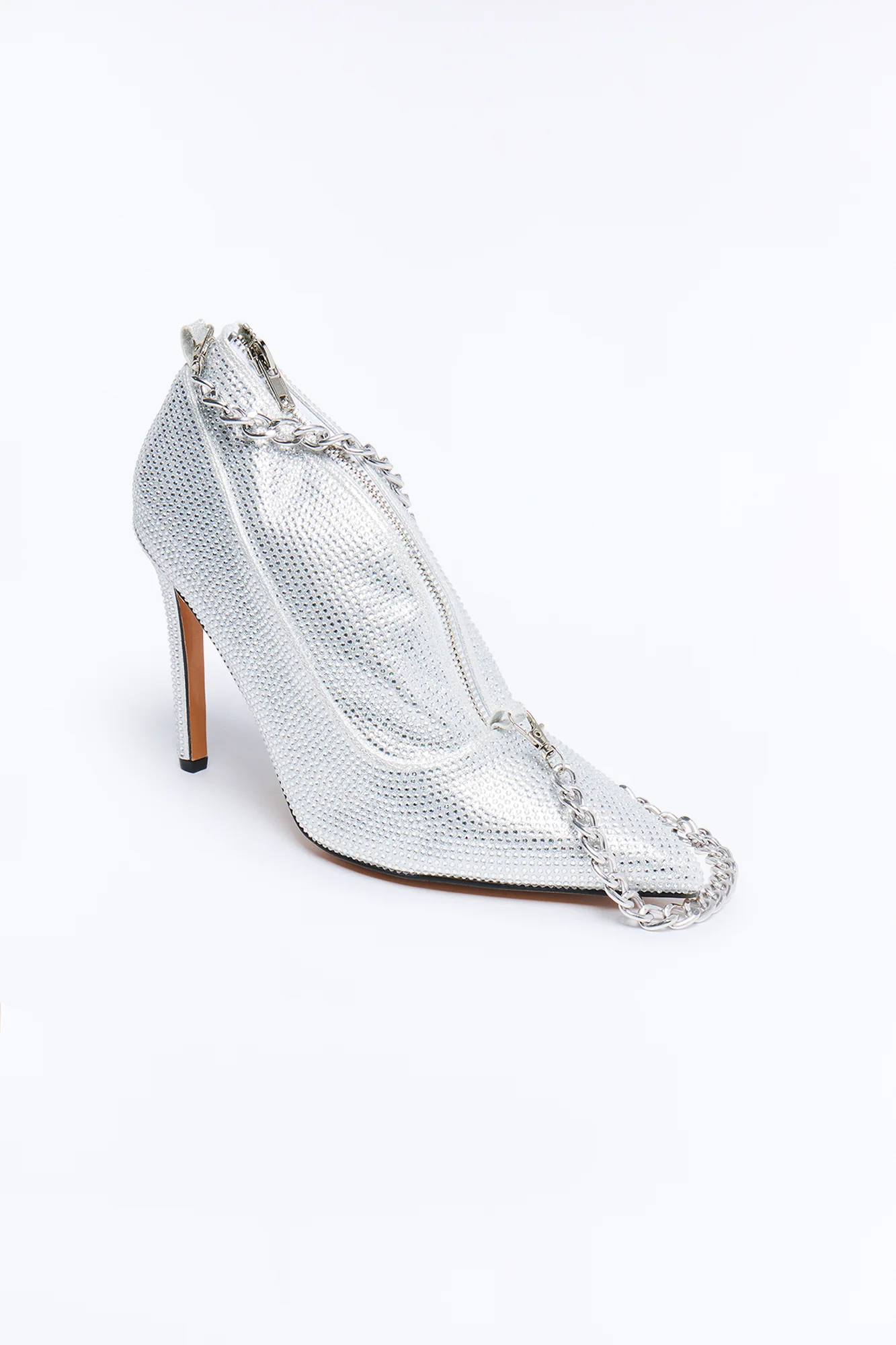 Cinderella Sequin Shoe Clutch - Silver - Image 5