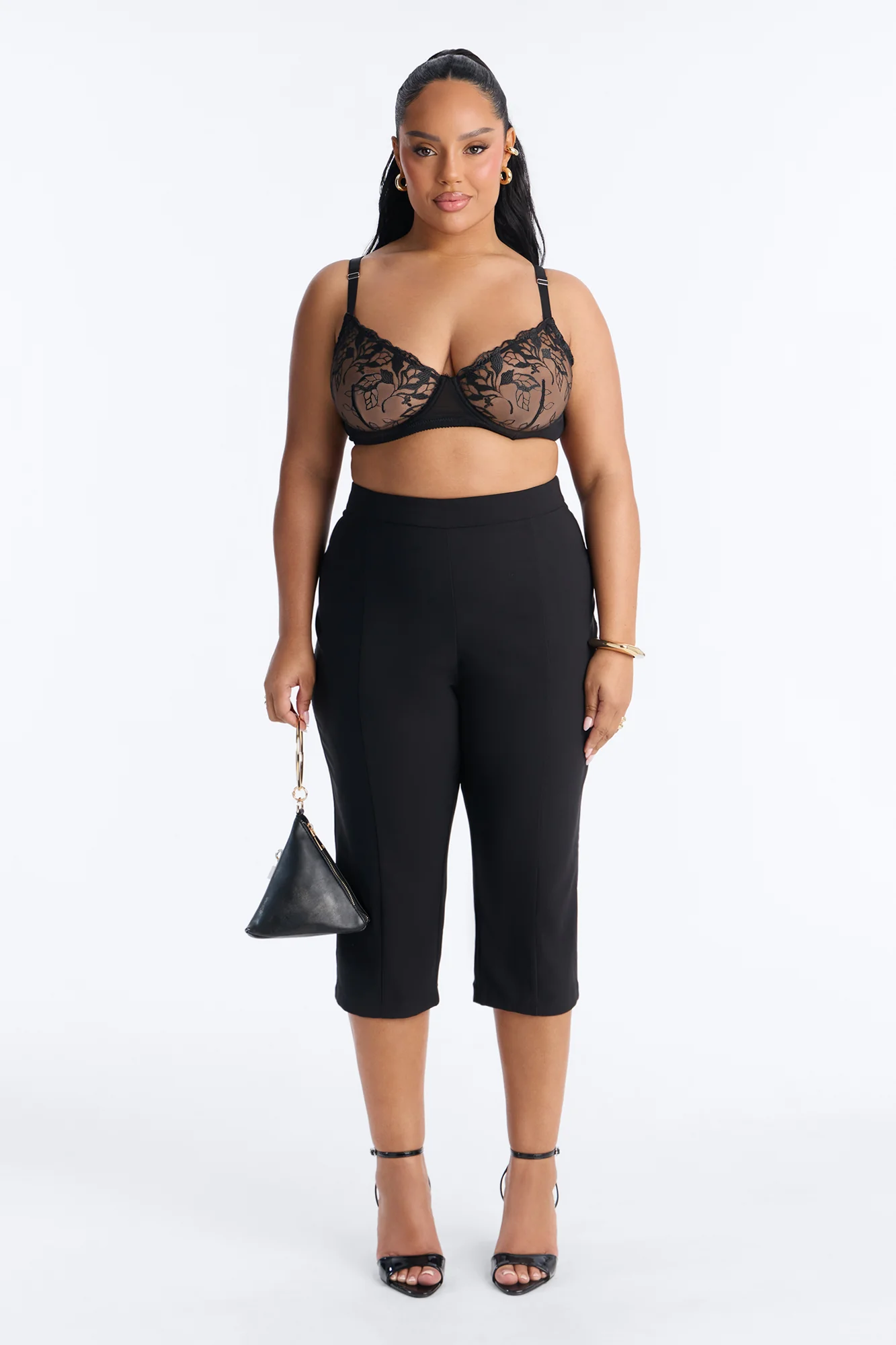 City Affair Blazer Capri Set - Black - Image 10