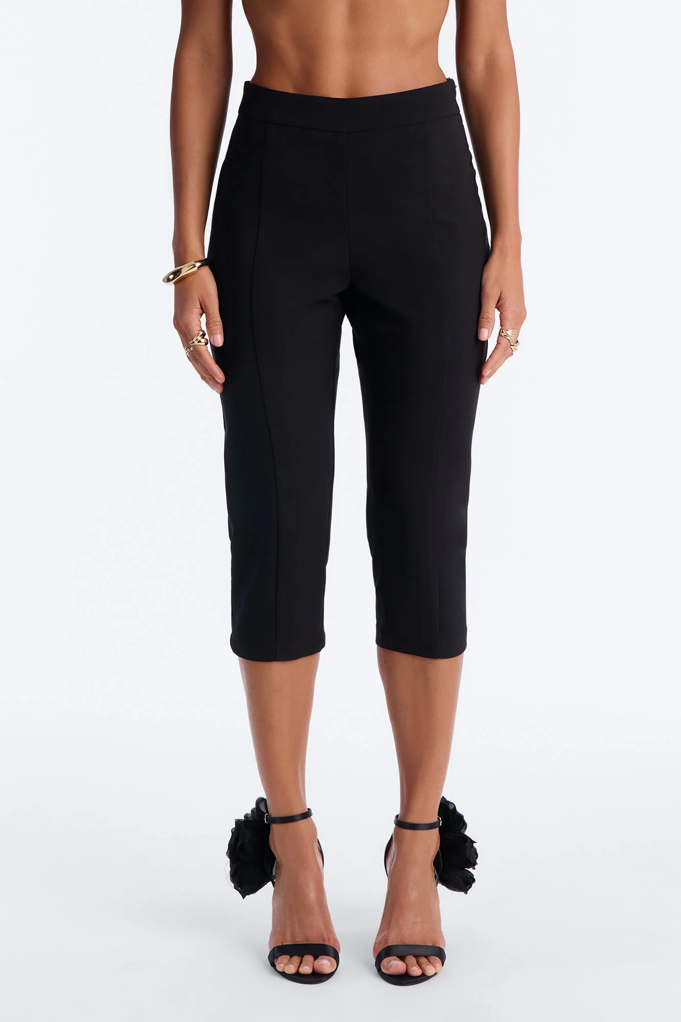 City Affair Blazer Capri Set - Black - Image 4