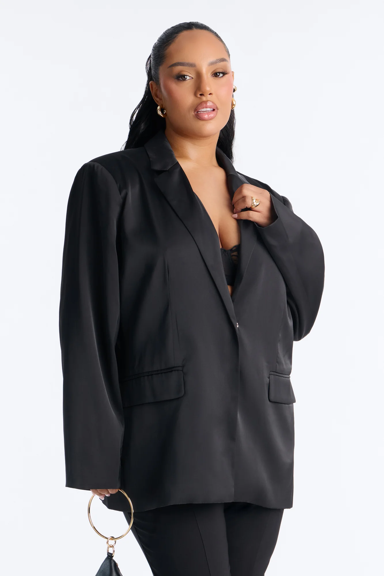 City Affair Blazer Capri Set - Black - Image 8