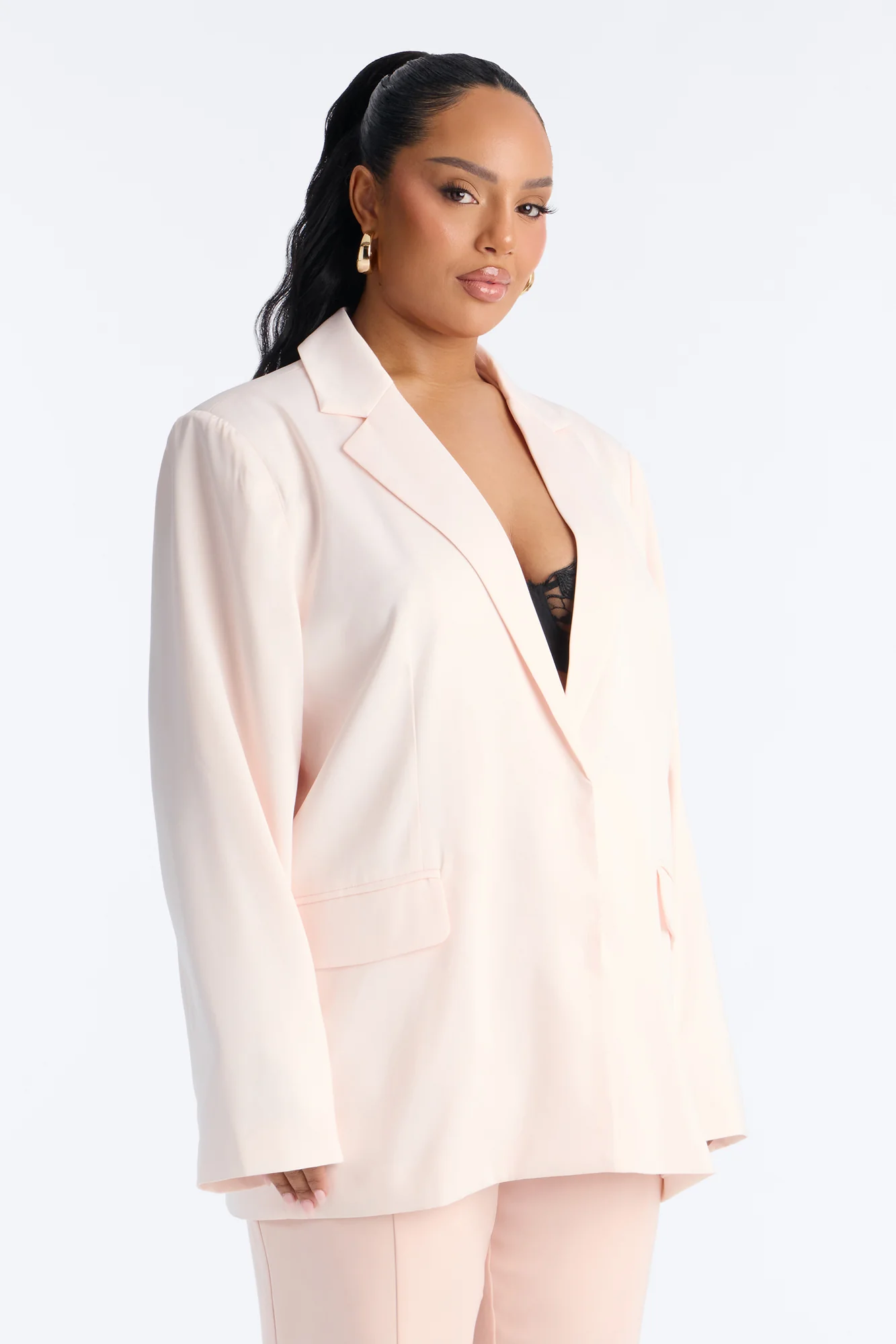 City Affair Blazer Capri Set - Light Pink - Image 8
