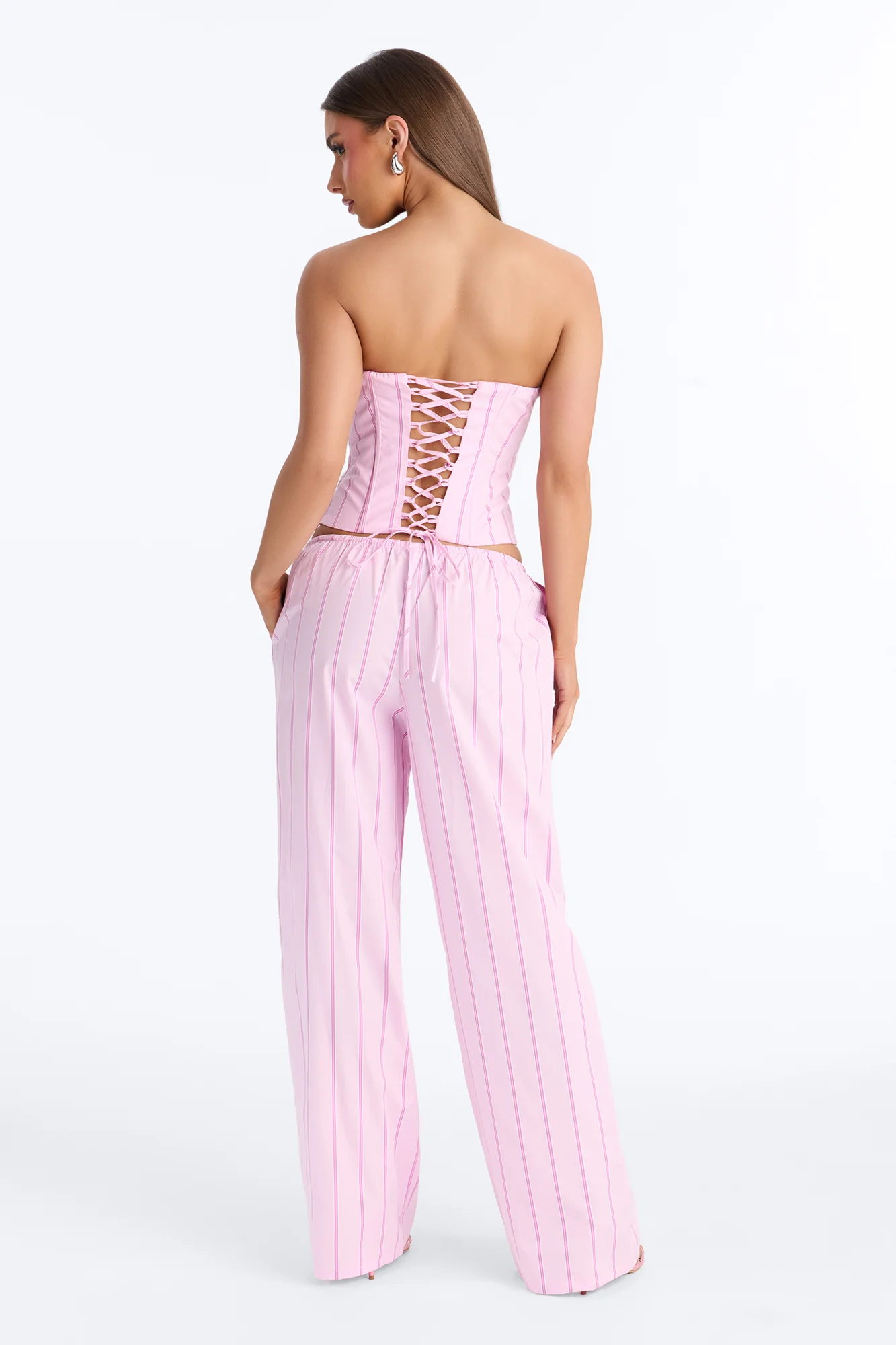 City Doll Corset Pinstripe Pant Set - Pink/combo - Image 4