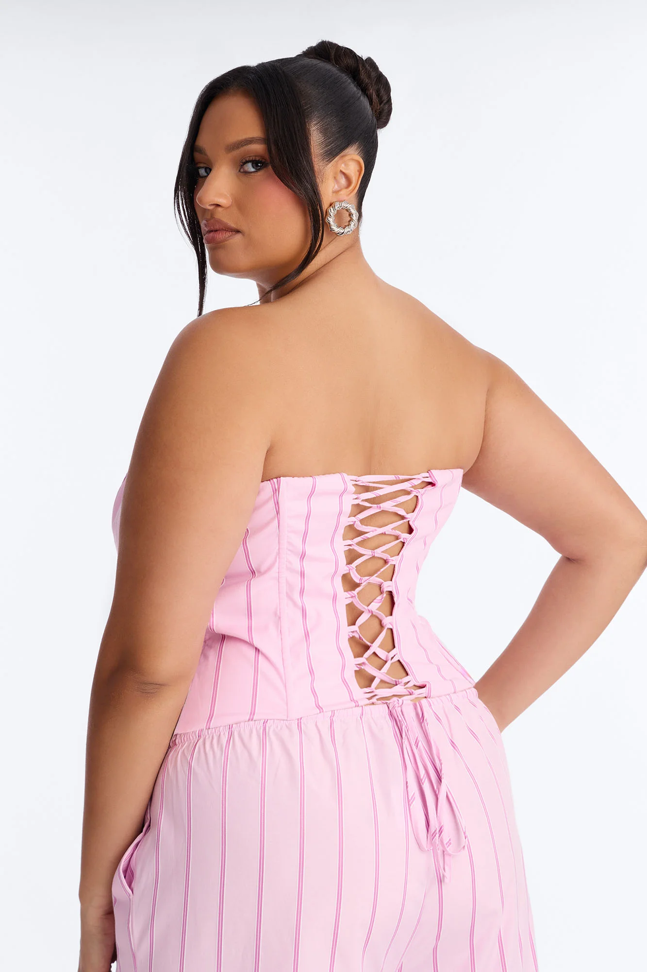 City Doll Corset Pinstripe Pant Set - Pink/combo - Image 7