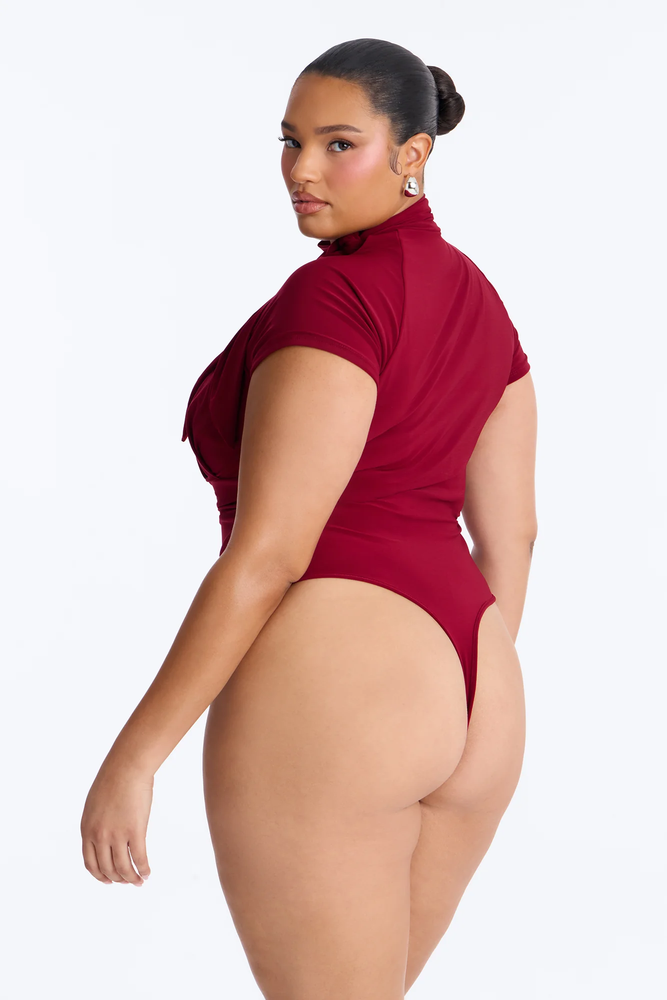 City Dreams Tie Neck Bodysuit - Red - Image 8