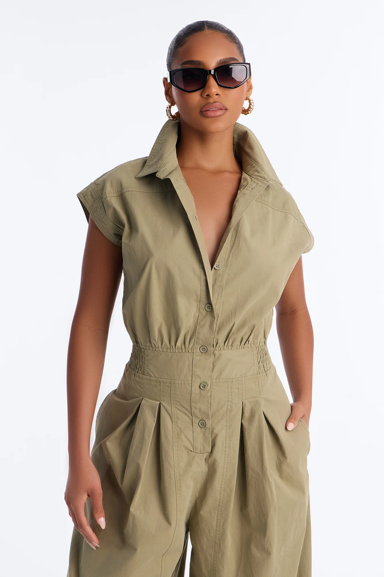City Moment Jogger Jumpsuit - Olive - Image 2