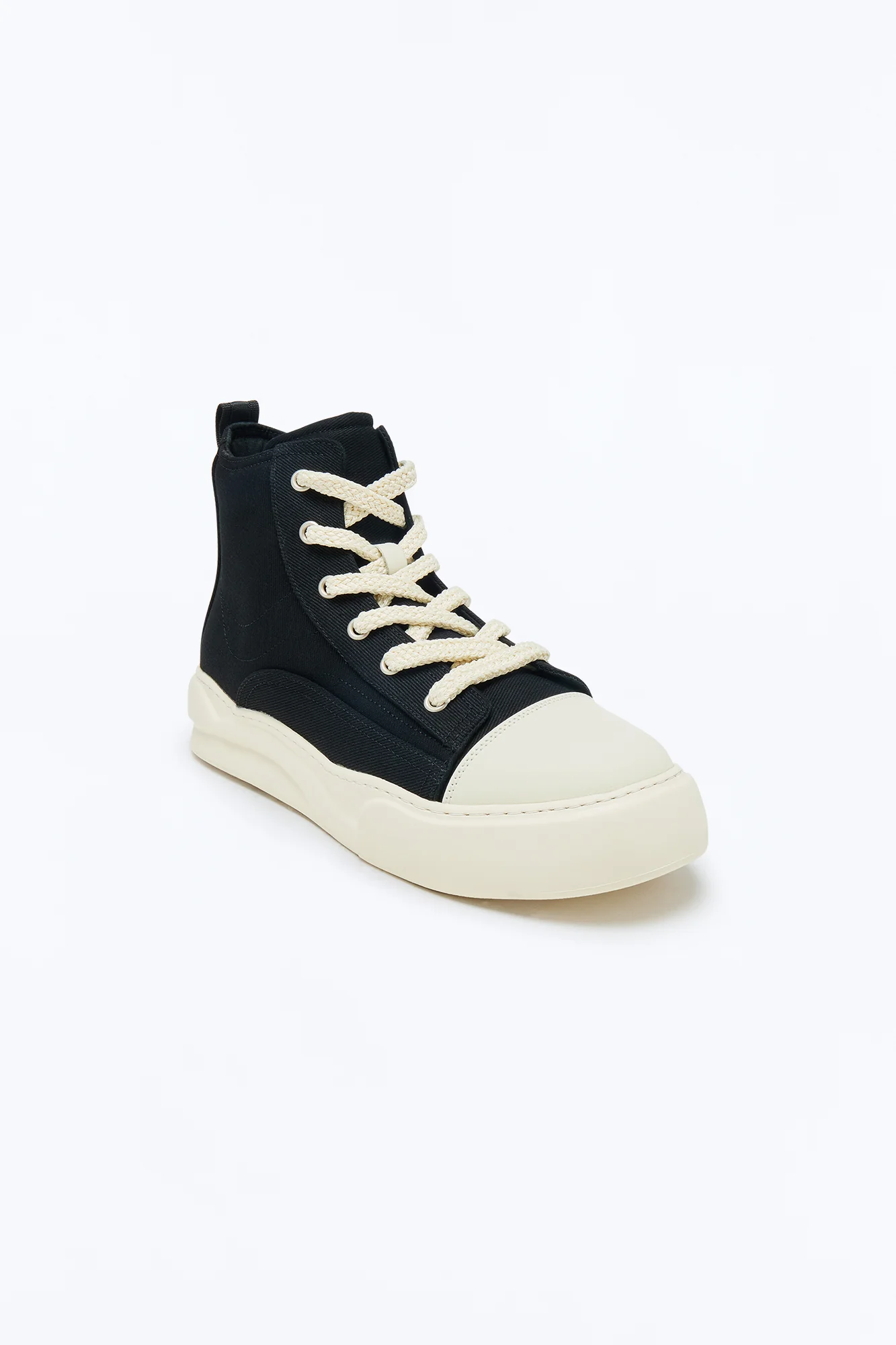 City Stride Canvas Chunky Hight Top Sneaker - Black - Image 6