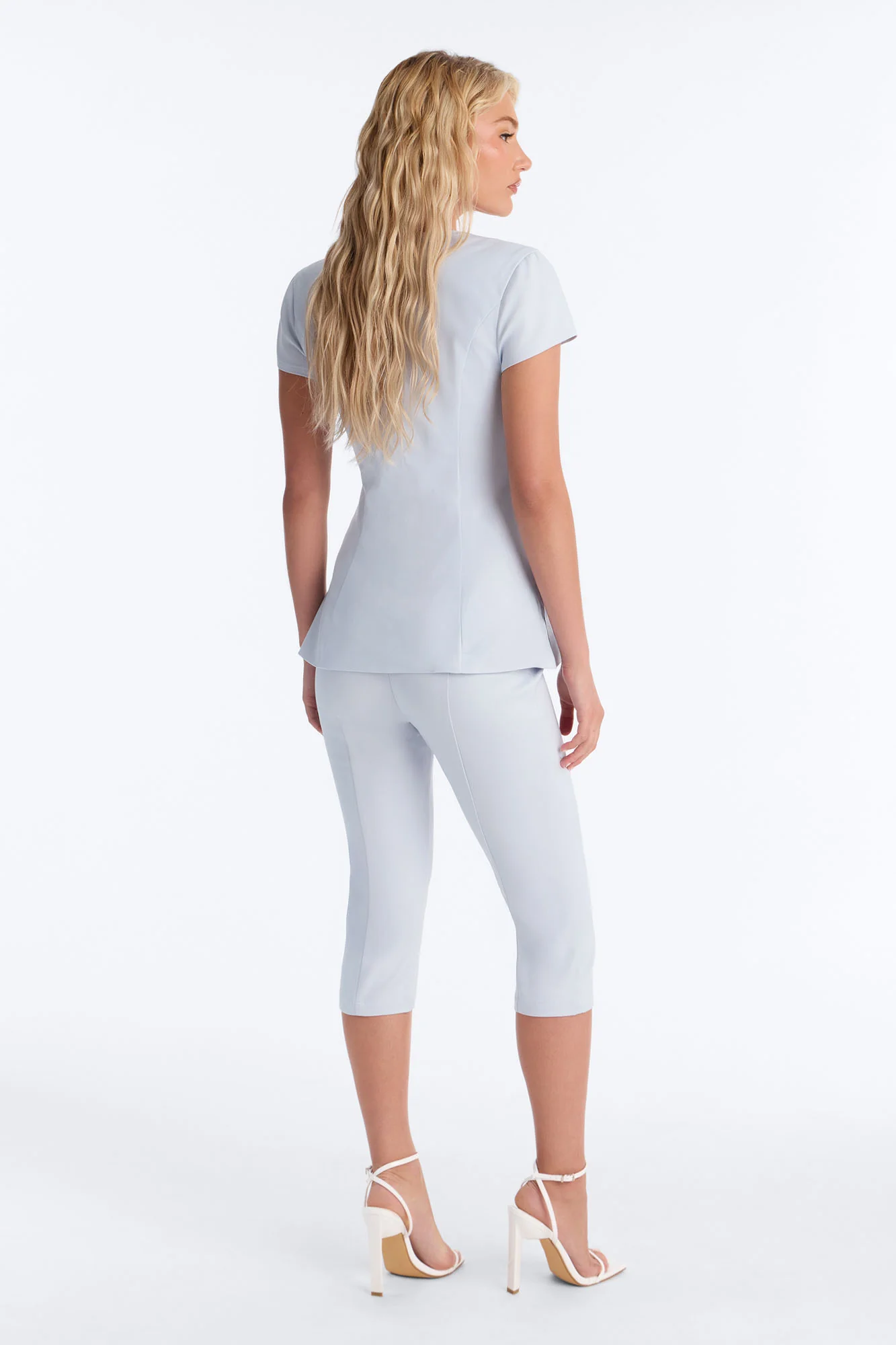 Claire Capri Pant Set - Light Blue - Image 4