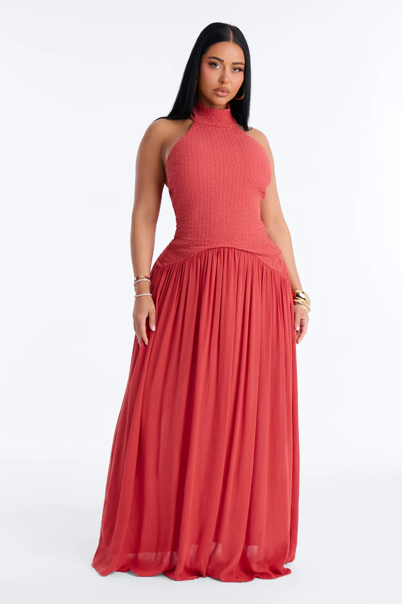 Claire Drop Waist Maxi Dress - Marsala