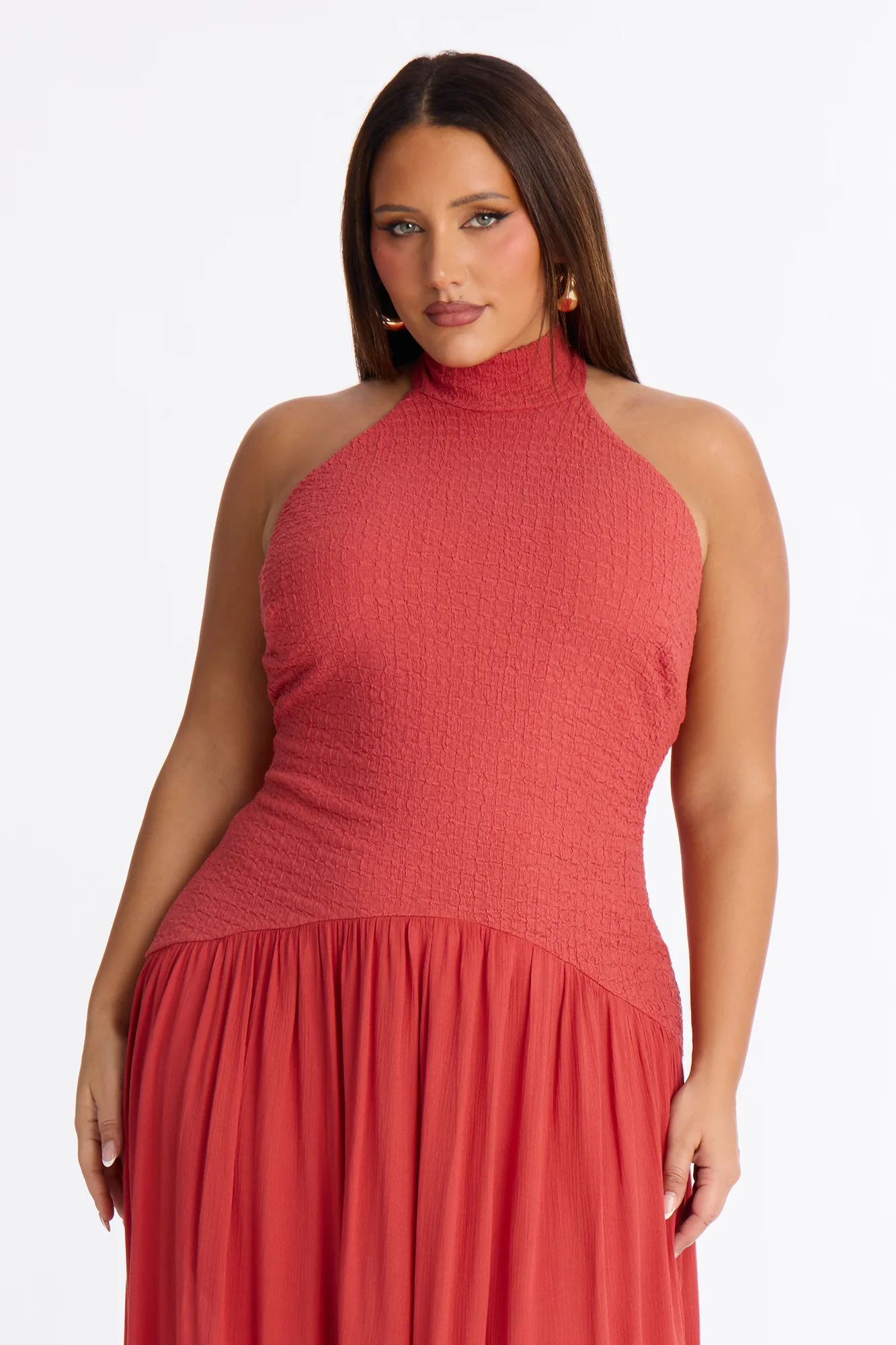 Claire Drop Waist Maxi Dress - Marsala - Image 6