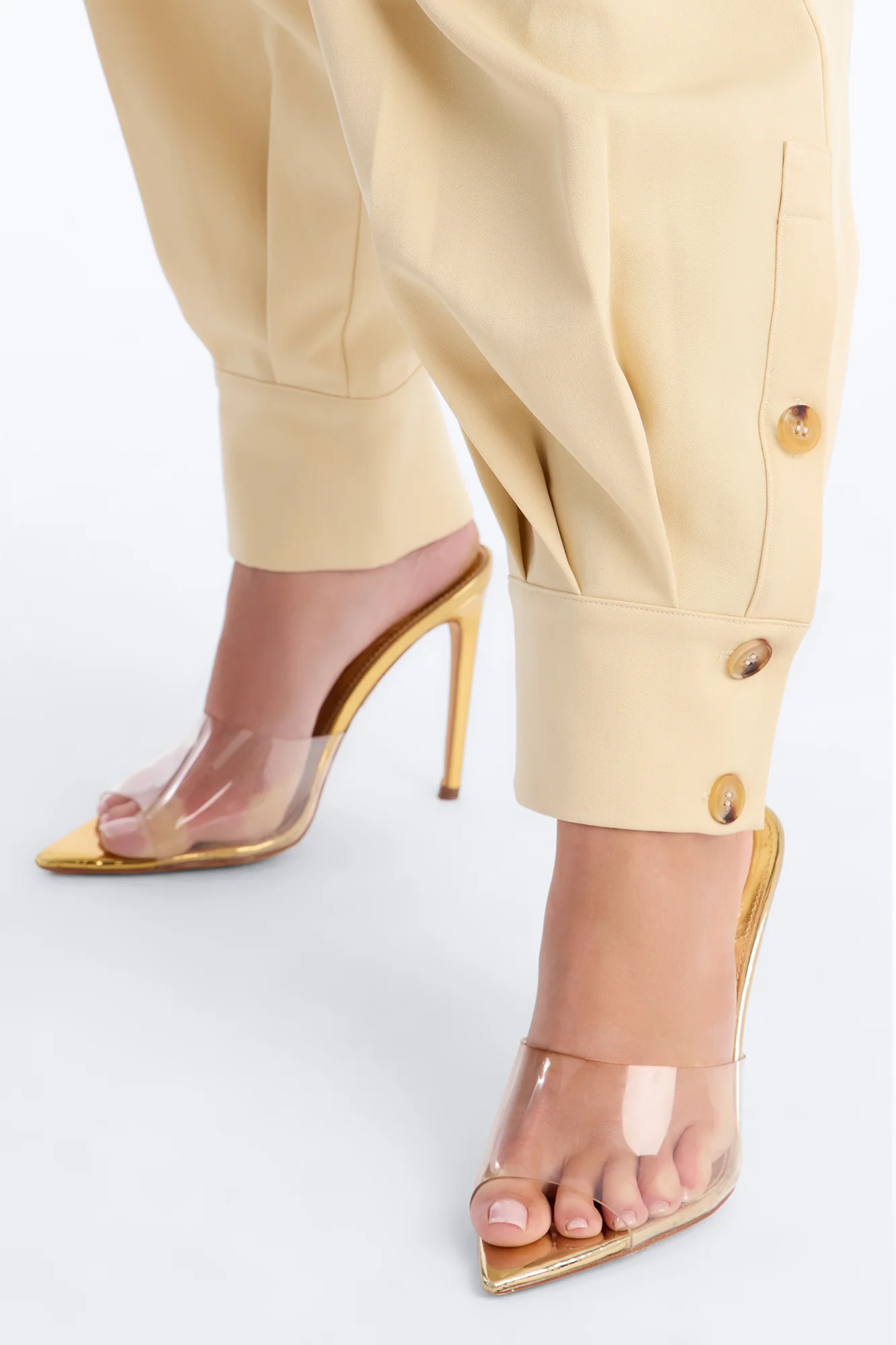 Clara Blazer Balloon Pant Set - Beige - Image 4