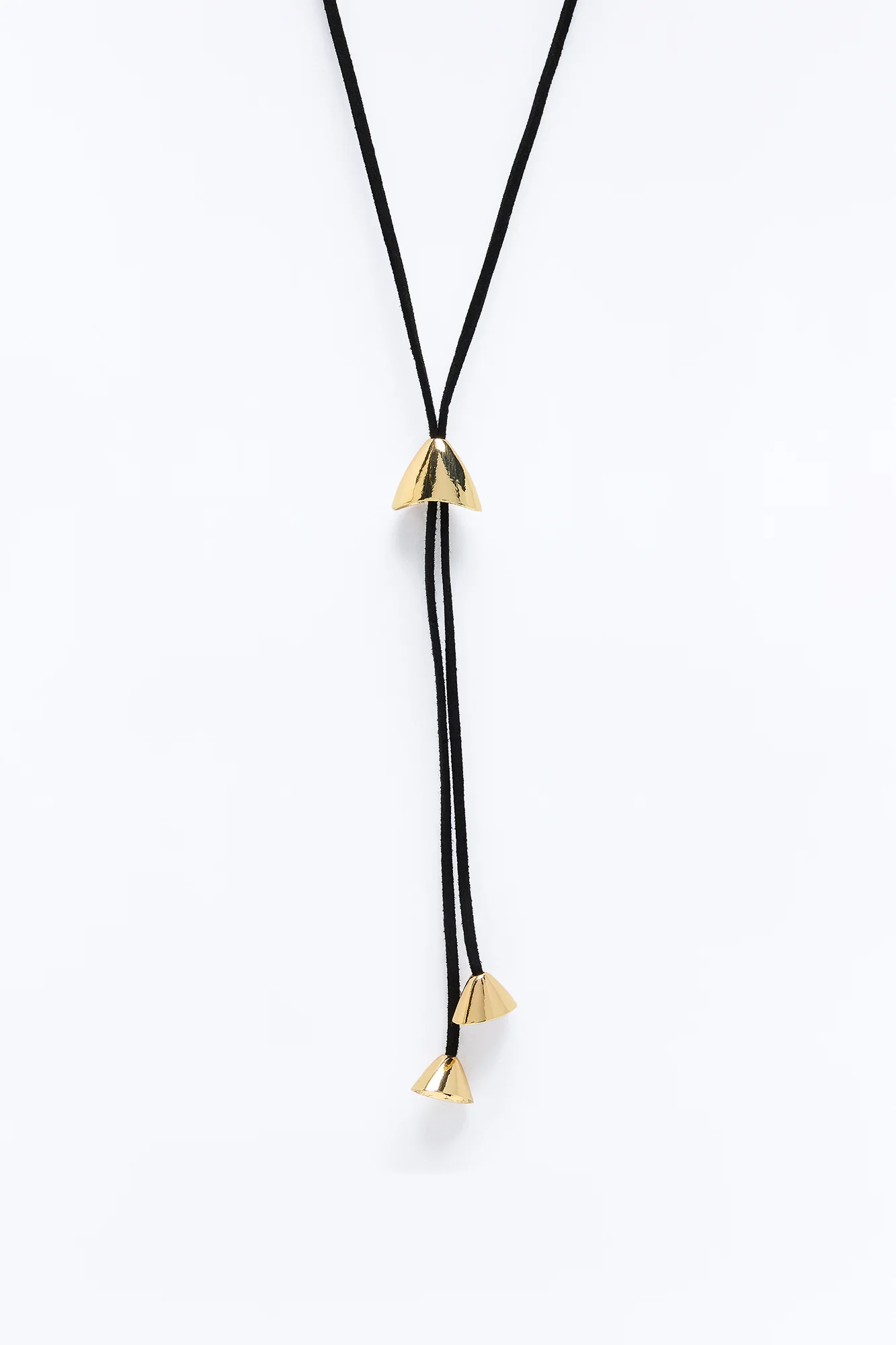 Clara Lariat Necklace - Black/Gold