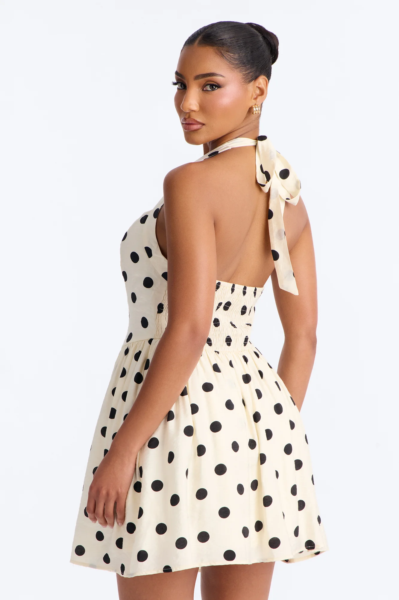 Clara Polka Dot Mini Dress - Cream/combo - Image 3