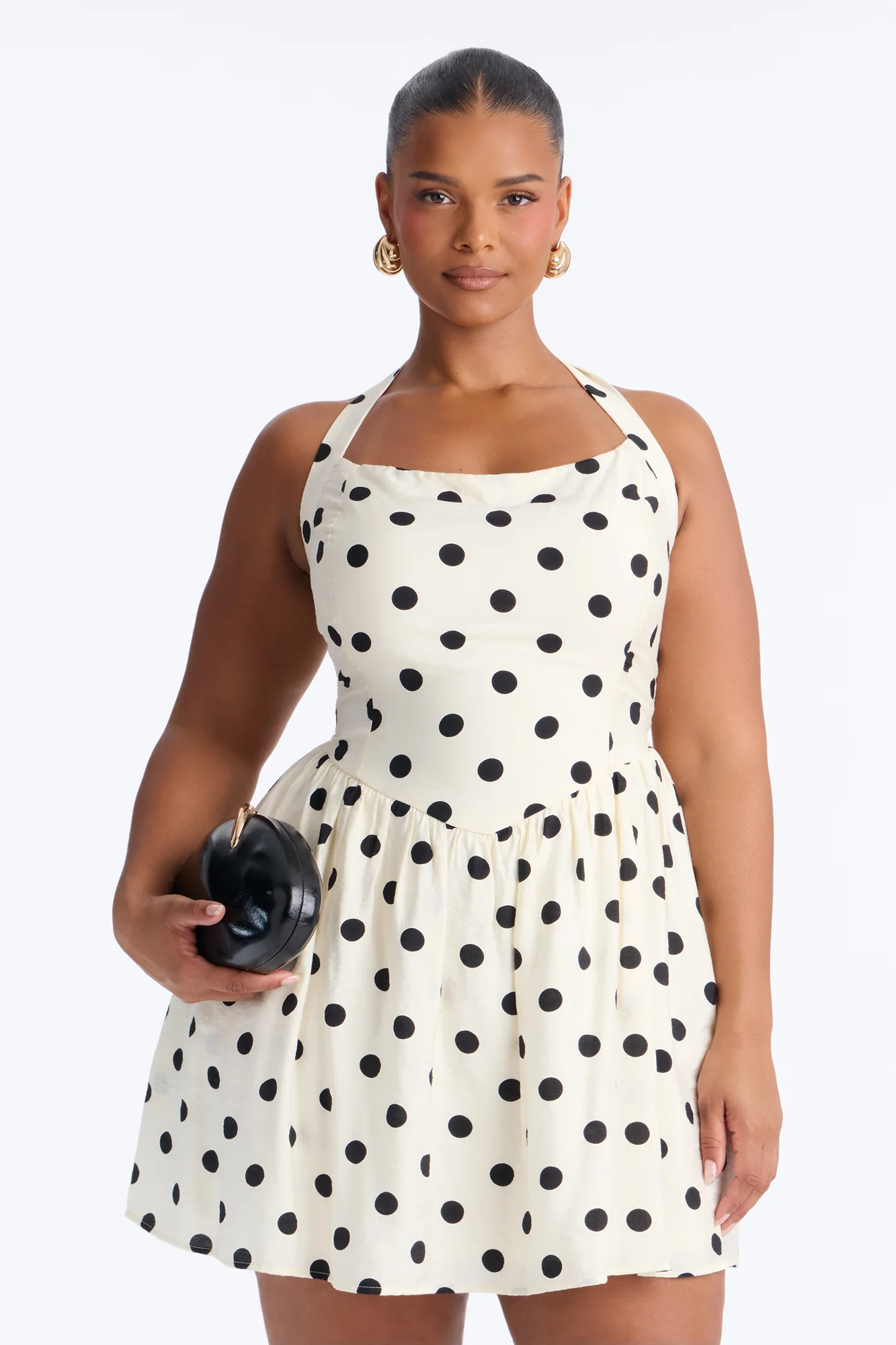 Clara Polka Dot Mini Dress - Cream/combo - Image 4