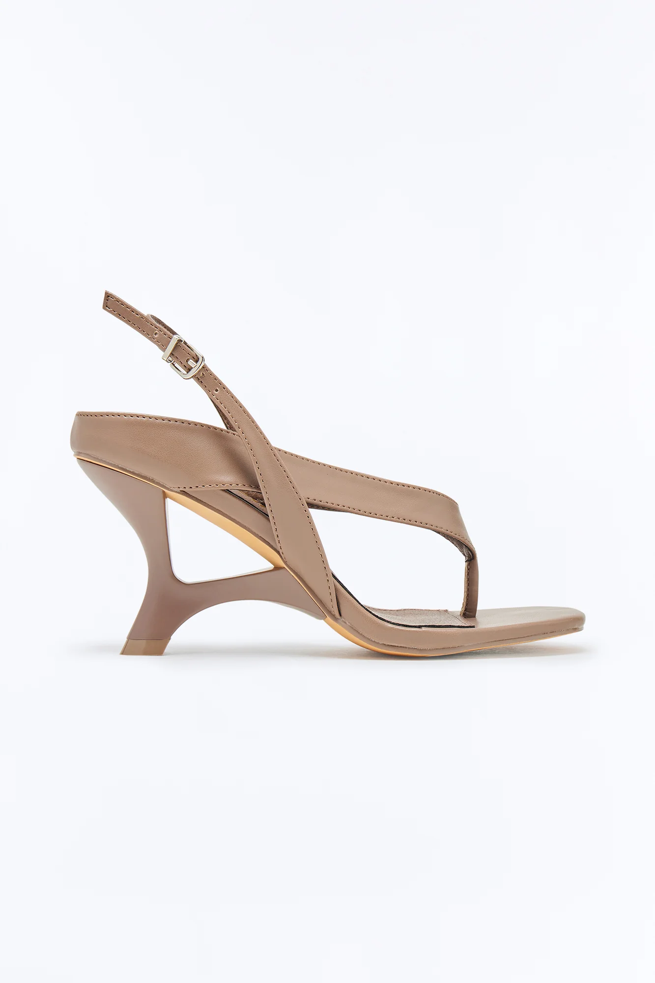 Clarence Novelty Slingback Wedges - Mocha