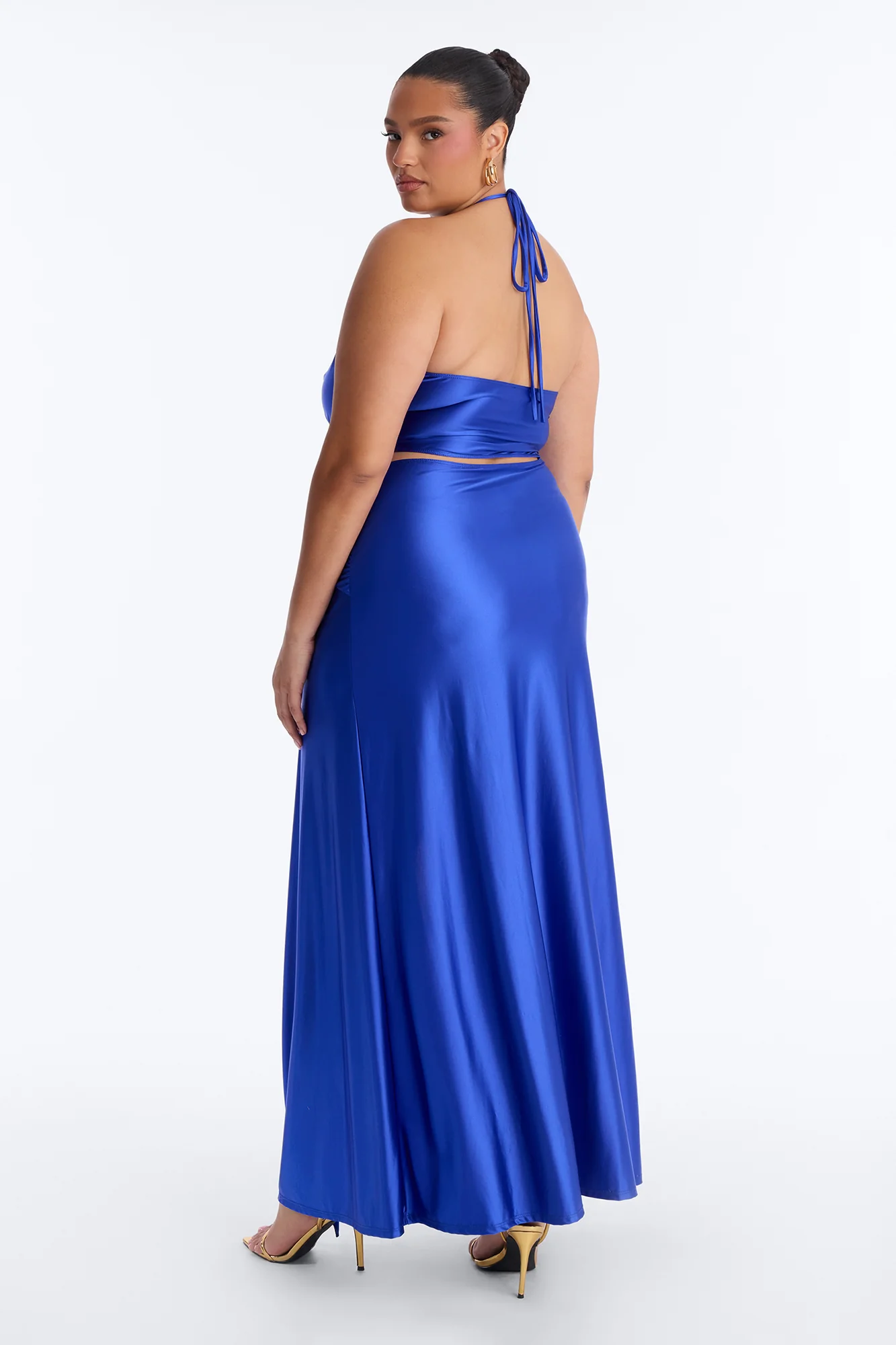 Clarissa Cowl Halter Maxi Dress - Royal - Image 8