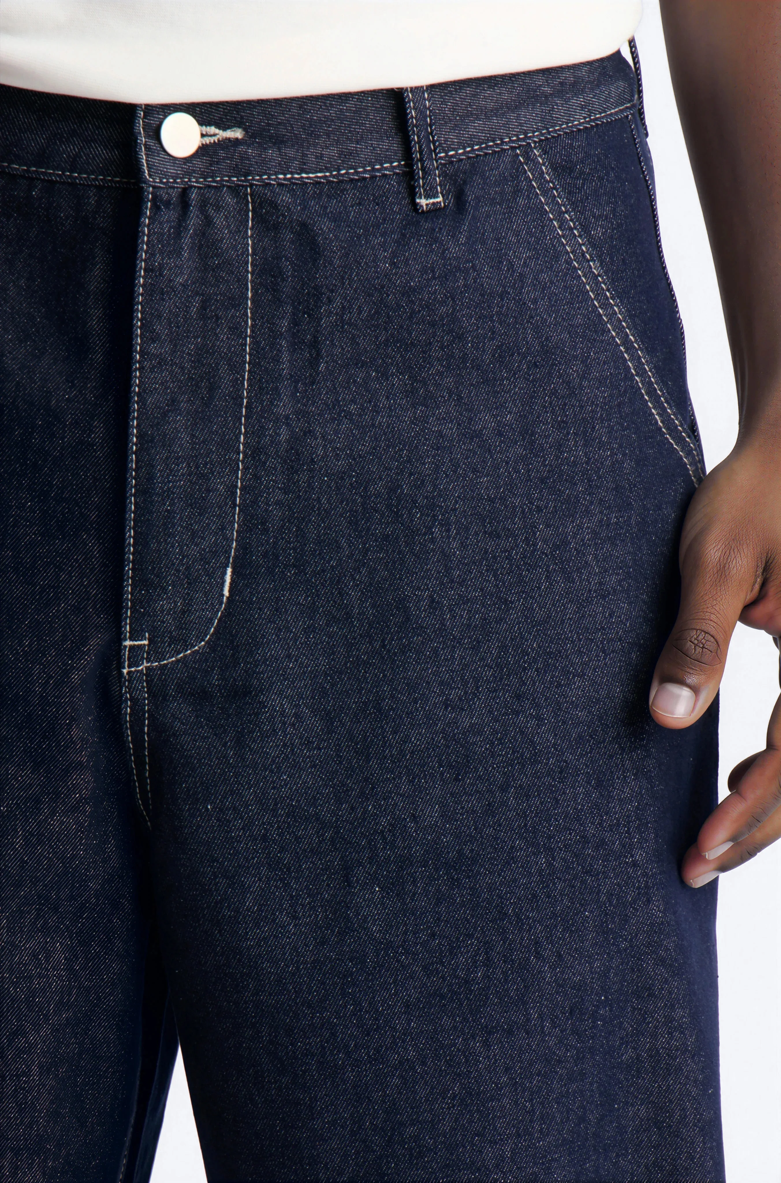 Classic Cuff Baggy Denim Short - Dark Wash - Image 3