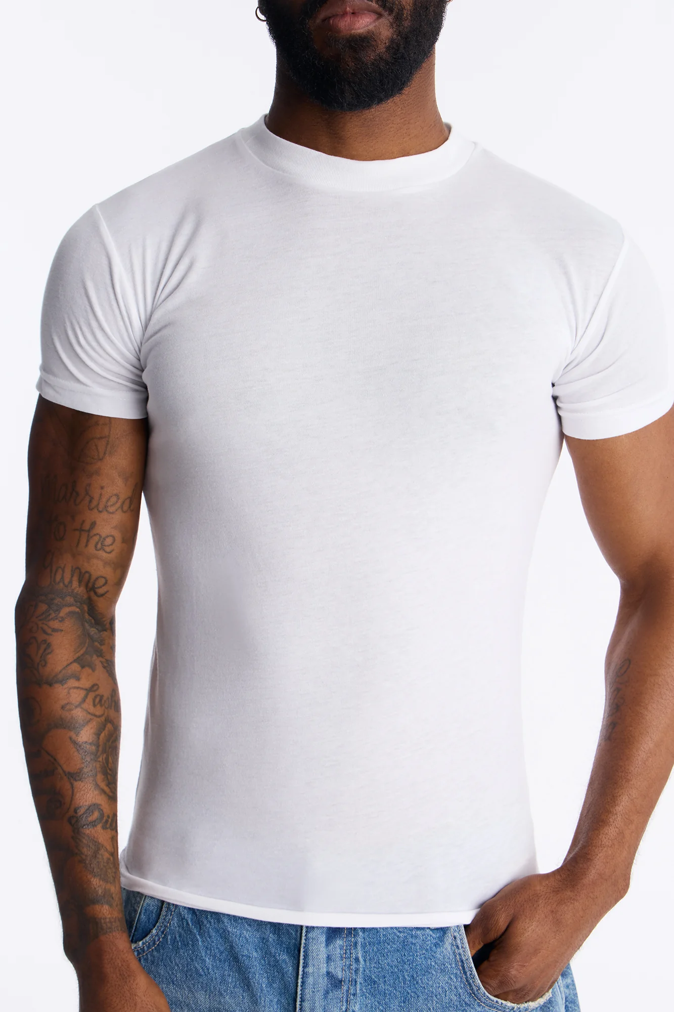 Classic Muscle Fit Tee - White - Image 3