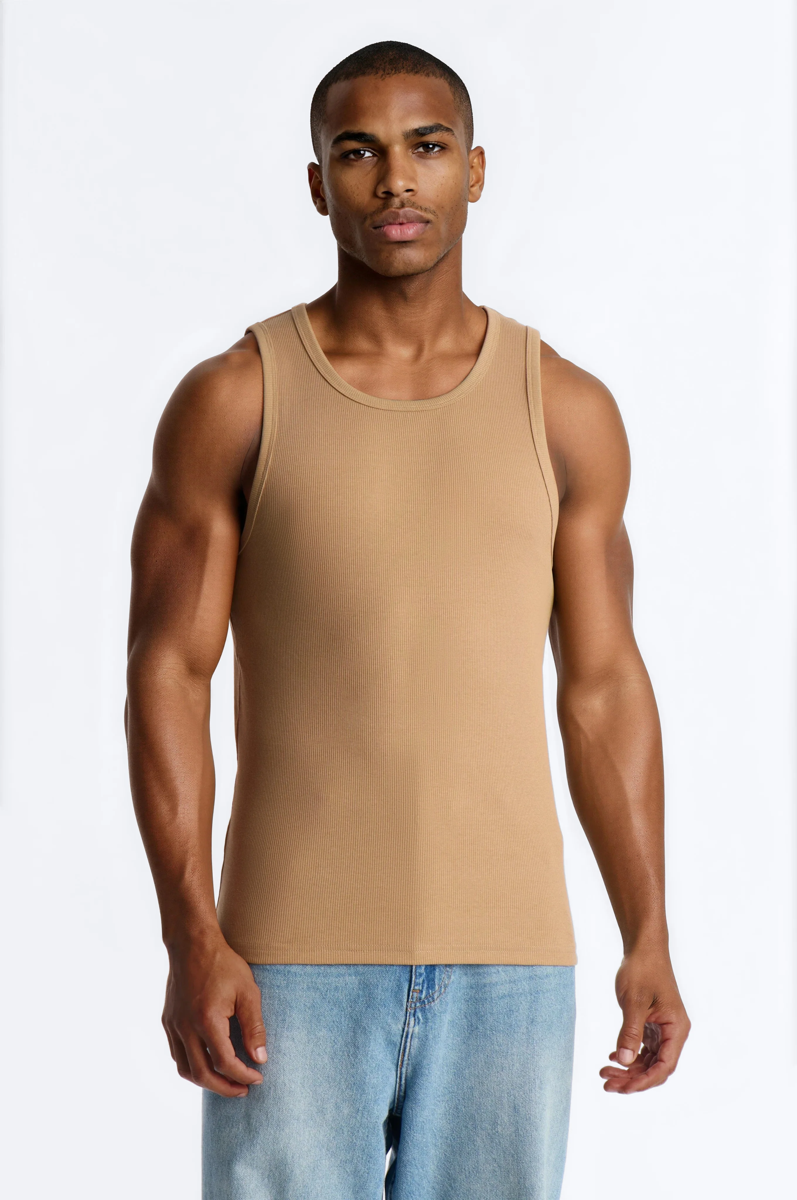 Classic Ribbed Tank Top - Chocolate