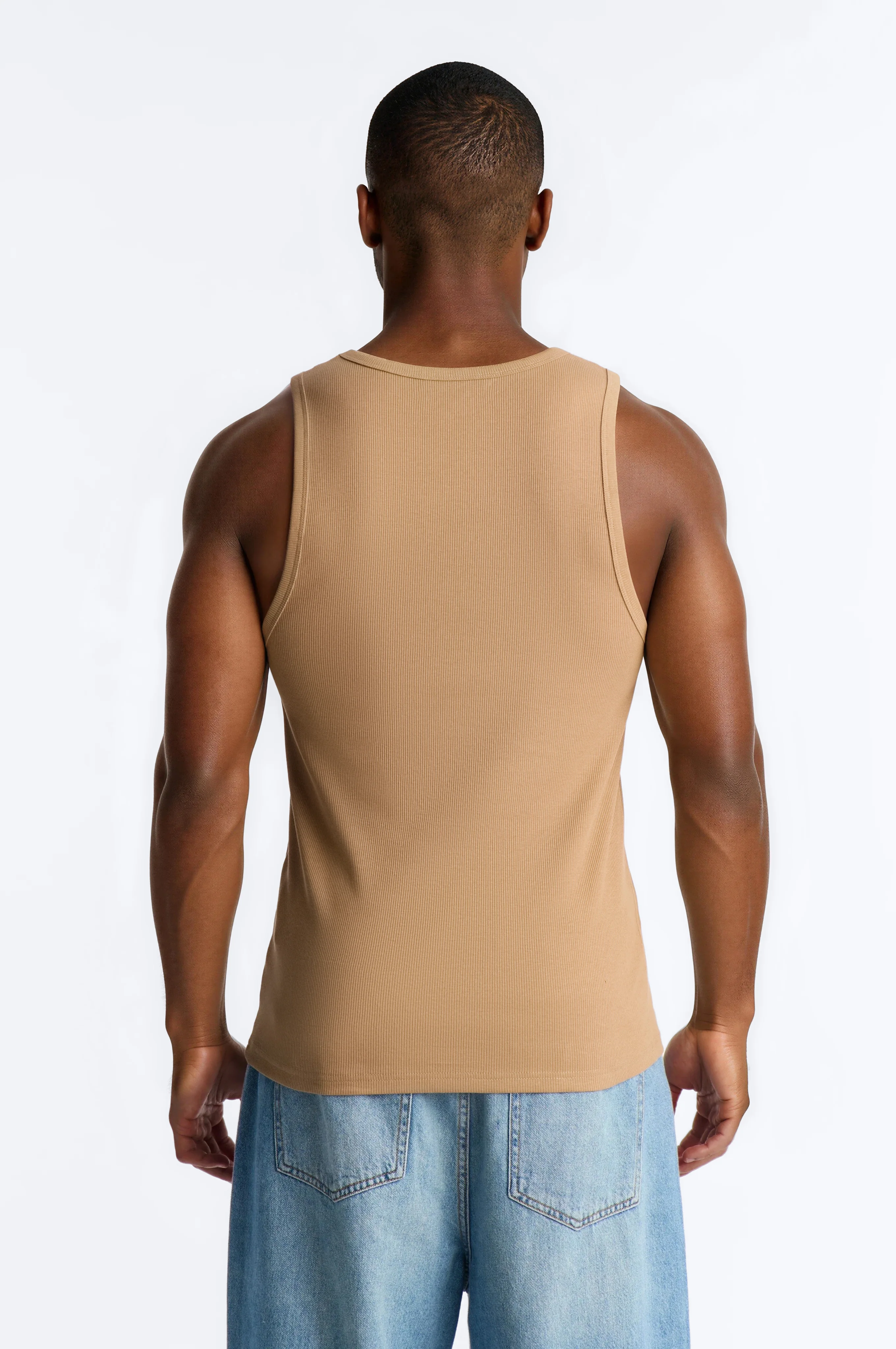 Classic Ribbed Tank Top - Chocolate - Image 3