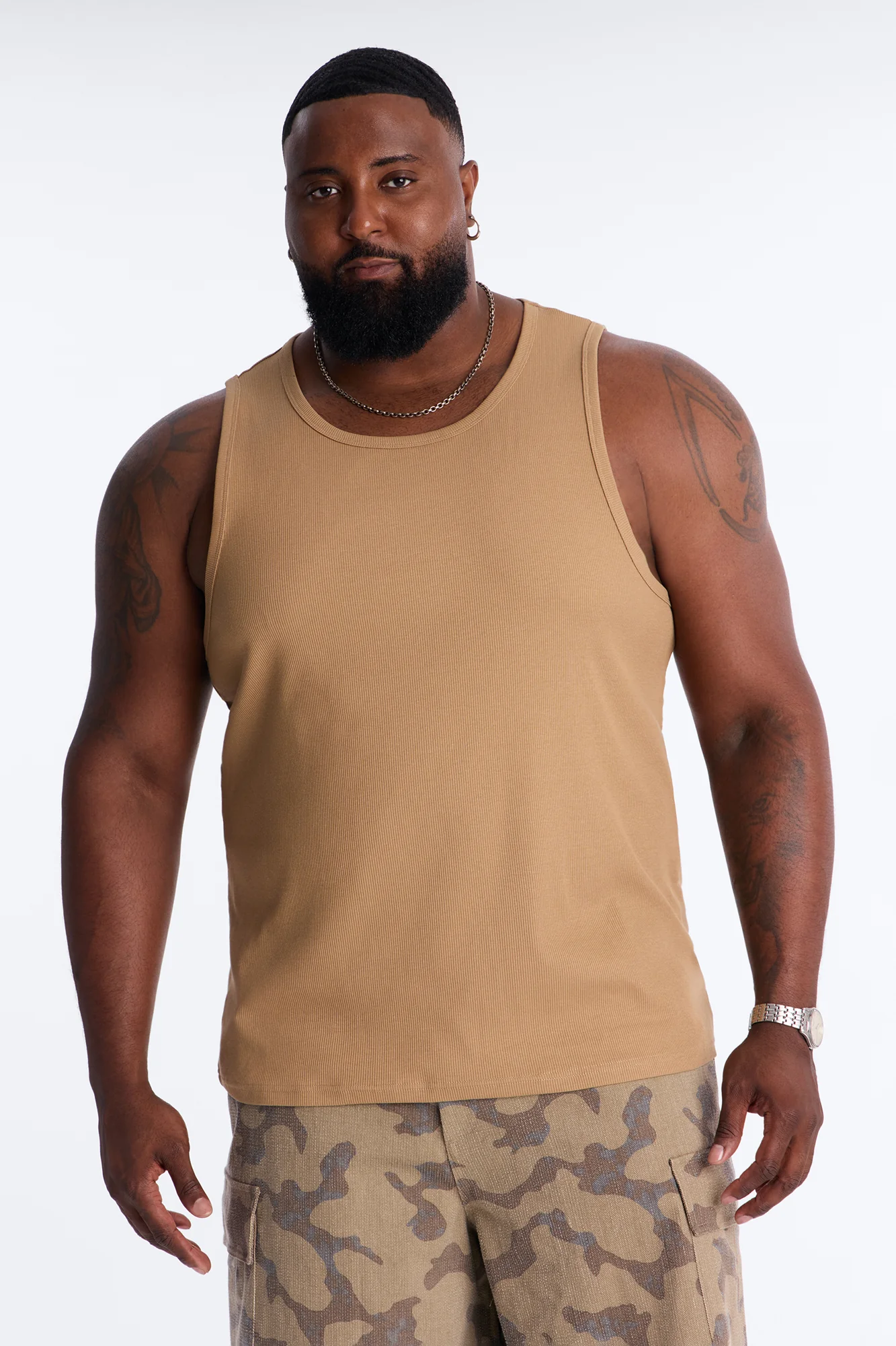 Classic Ribbed Tank Top - Chocolate - Image 4