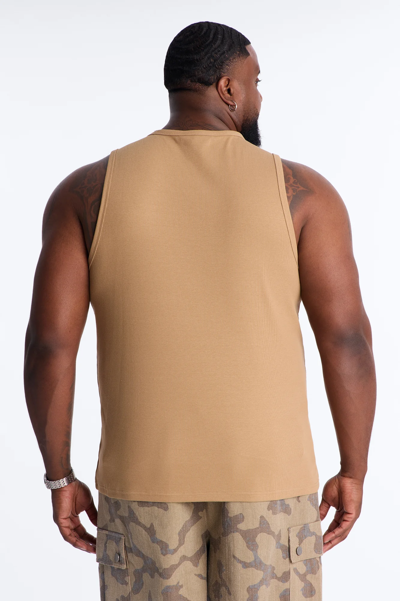Classic Ribbed Tank Top - Chocolate - Image 6