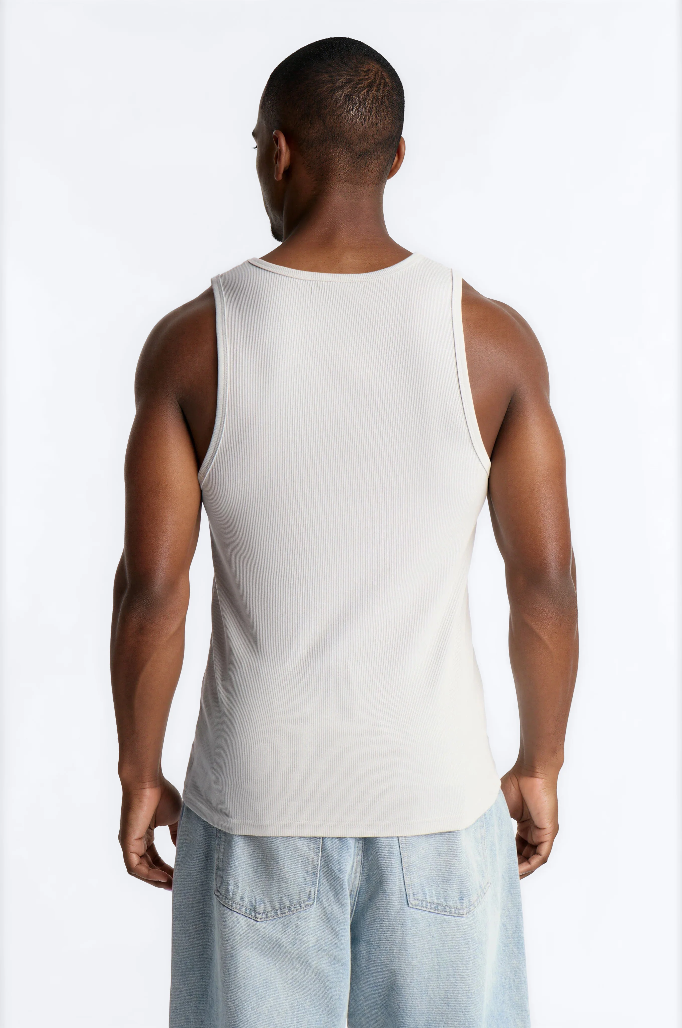 Classic Ribbed Tank Top - Grey - Image 3