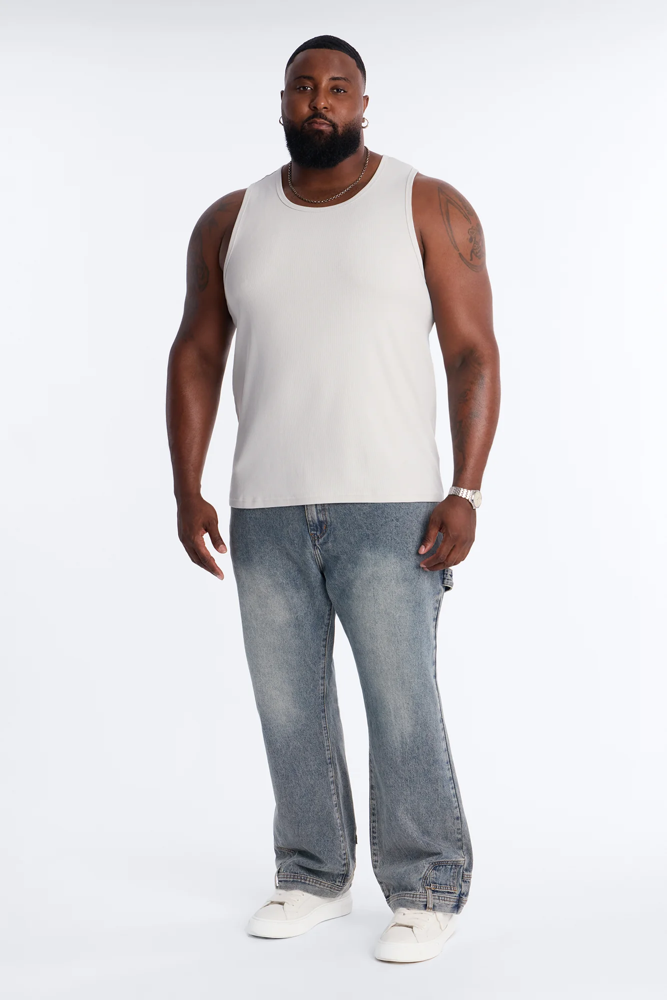 Classic Ribbed Tank Top - Grey - Image 5