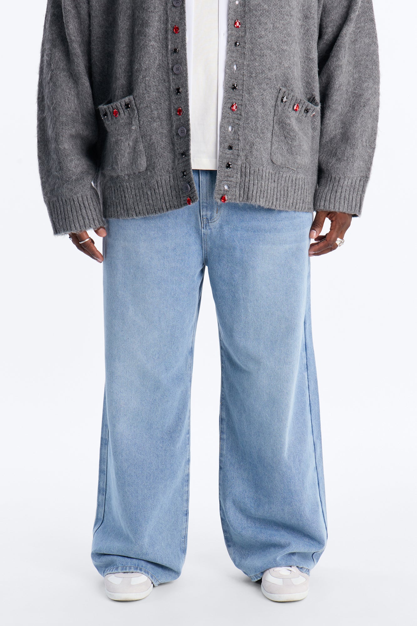 Clean Baggy 5 Pocket Jean - Light Blue Wash - Image 5