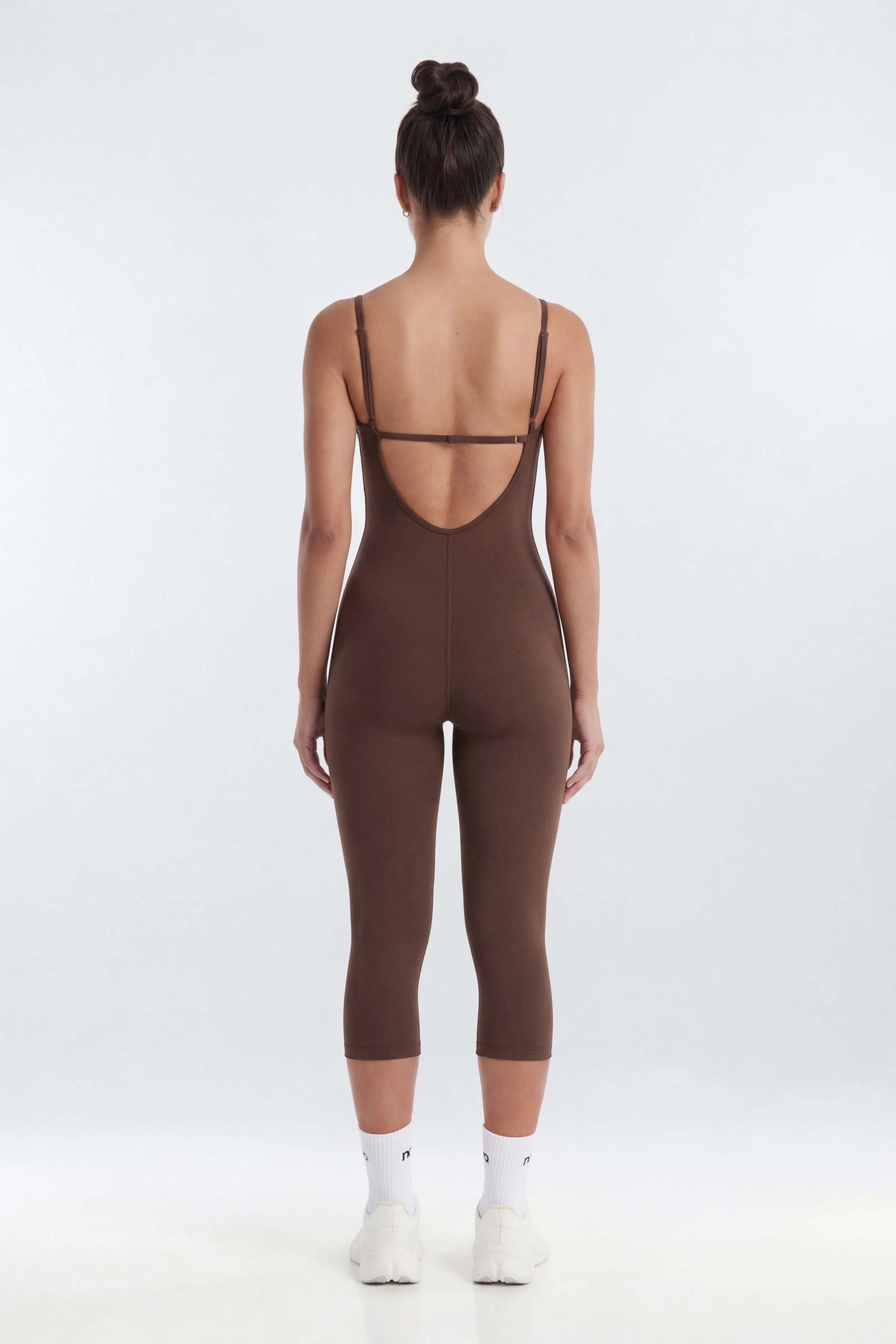 CloudForm™ 17″ Low Back Capri Jumpsuit - Brown - Image 4