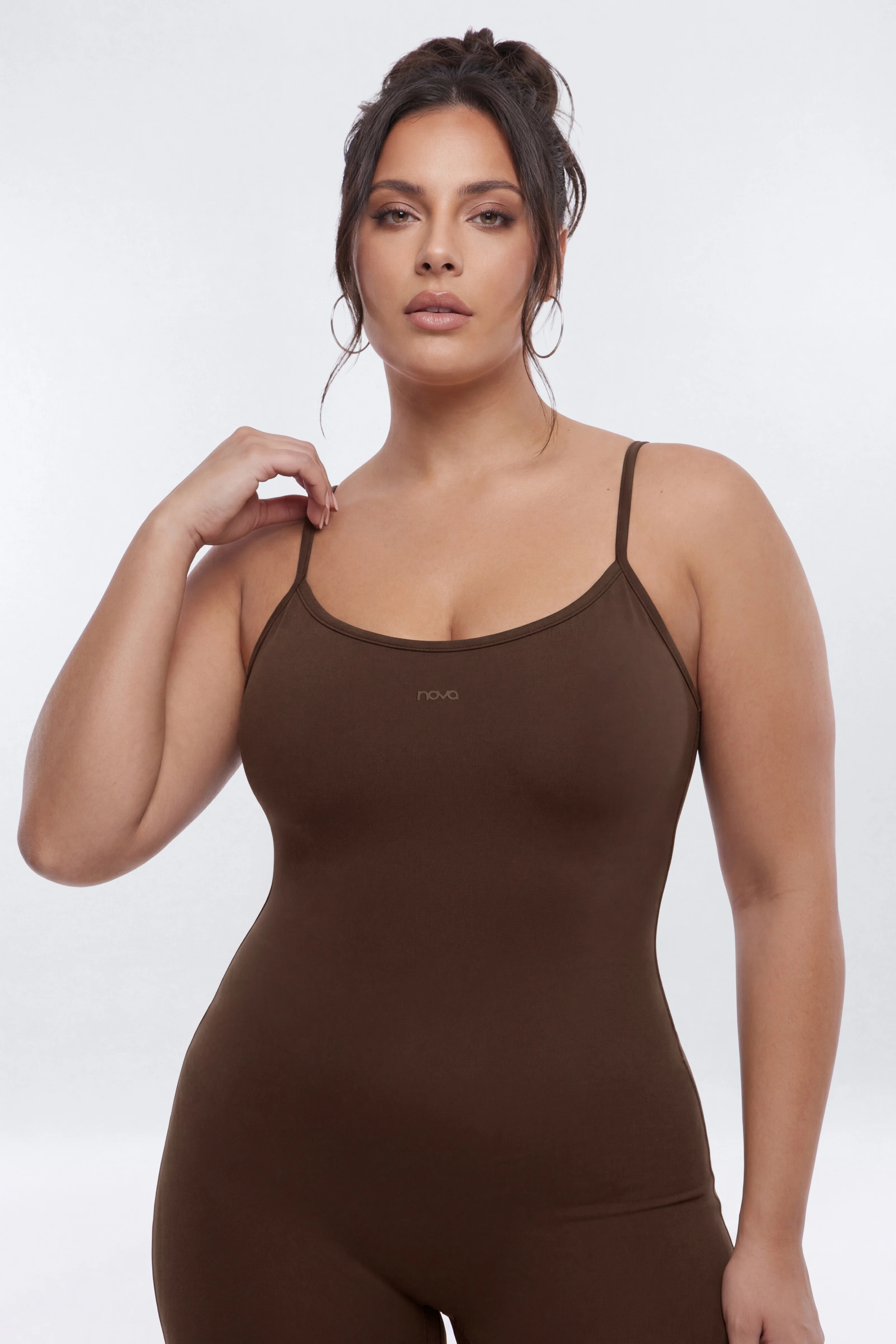 CloudForm™ 17″ Low Back Capri Jumpsuit - Brown - Image 7