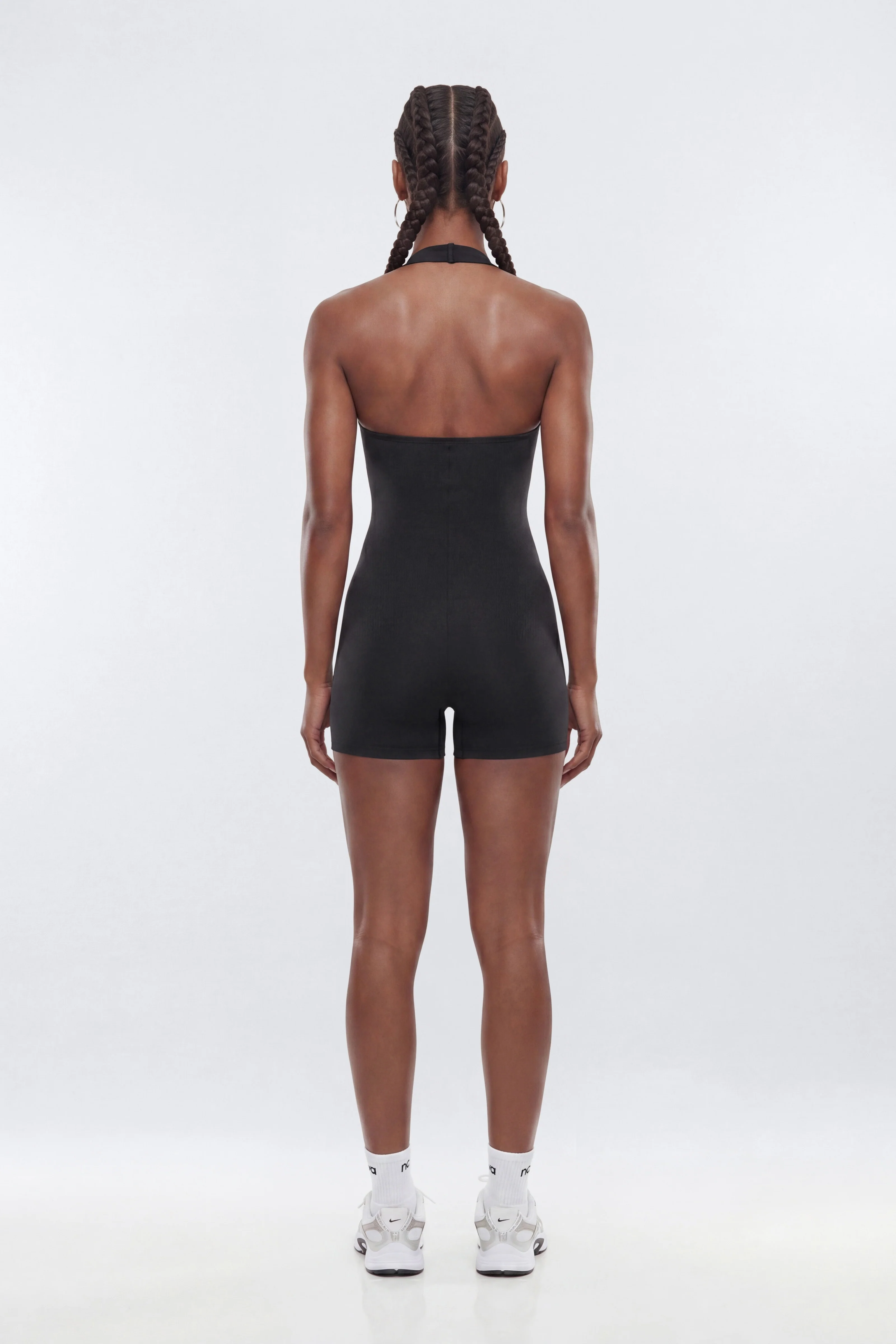 CloudForm™ 3″ Halter Romper - Black - Image 4