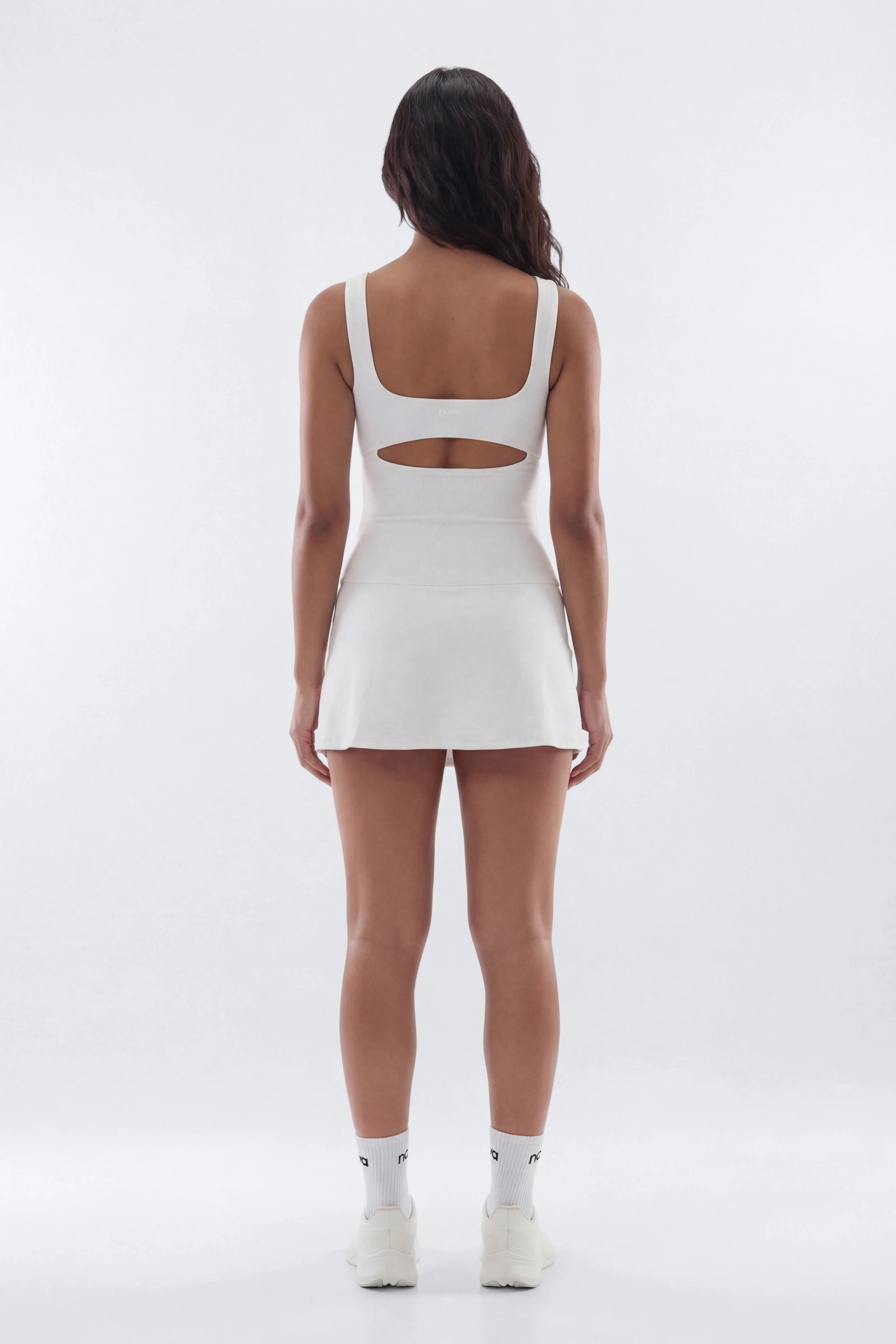 CloudForm™ Cut Out Back Sport Tank - Bright White - Image 3