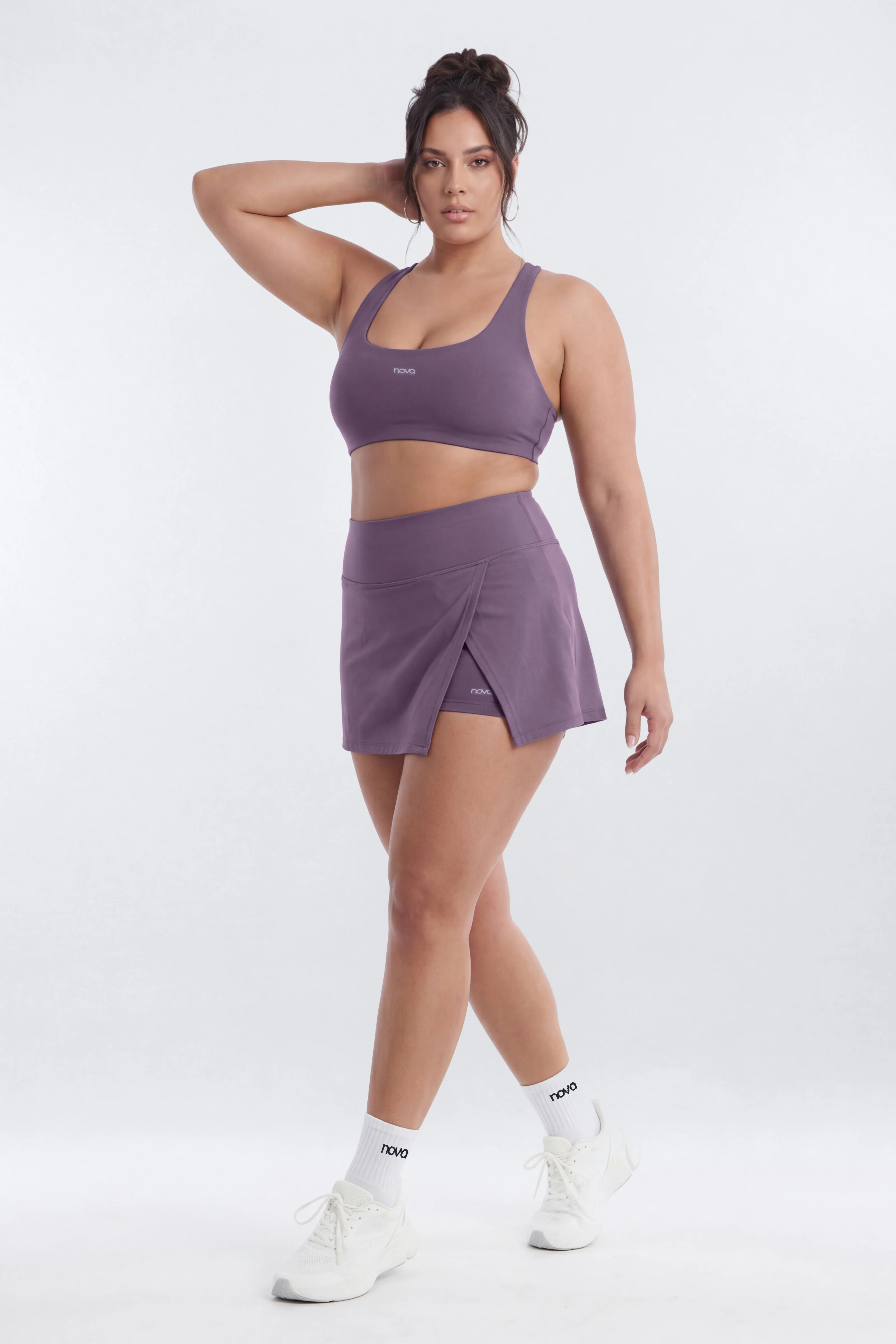 CloudForm™ Front Wrap Sports Mini Skort - Iris - Image 6