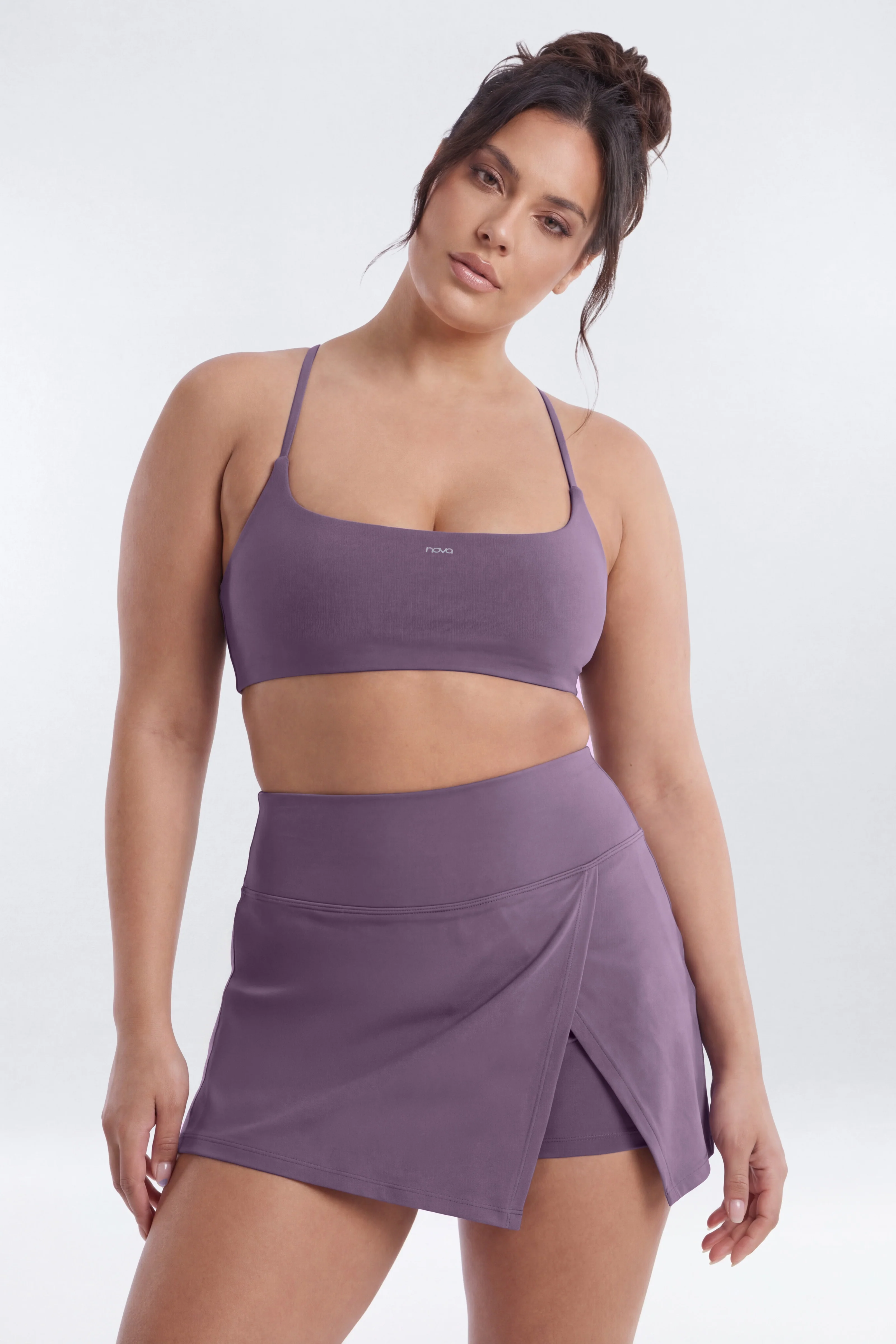 CloudForm™ Front Wrap Sports Mini Skort - Iris - Image 8