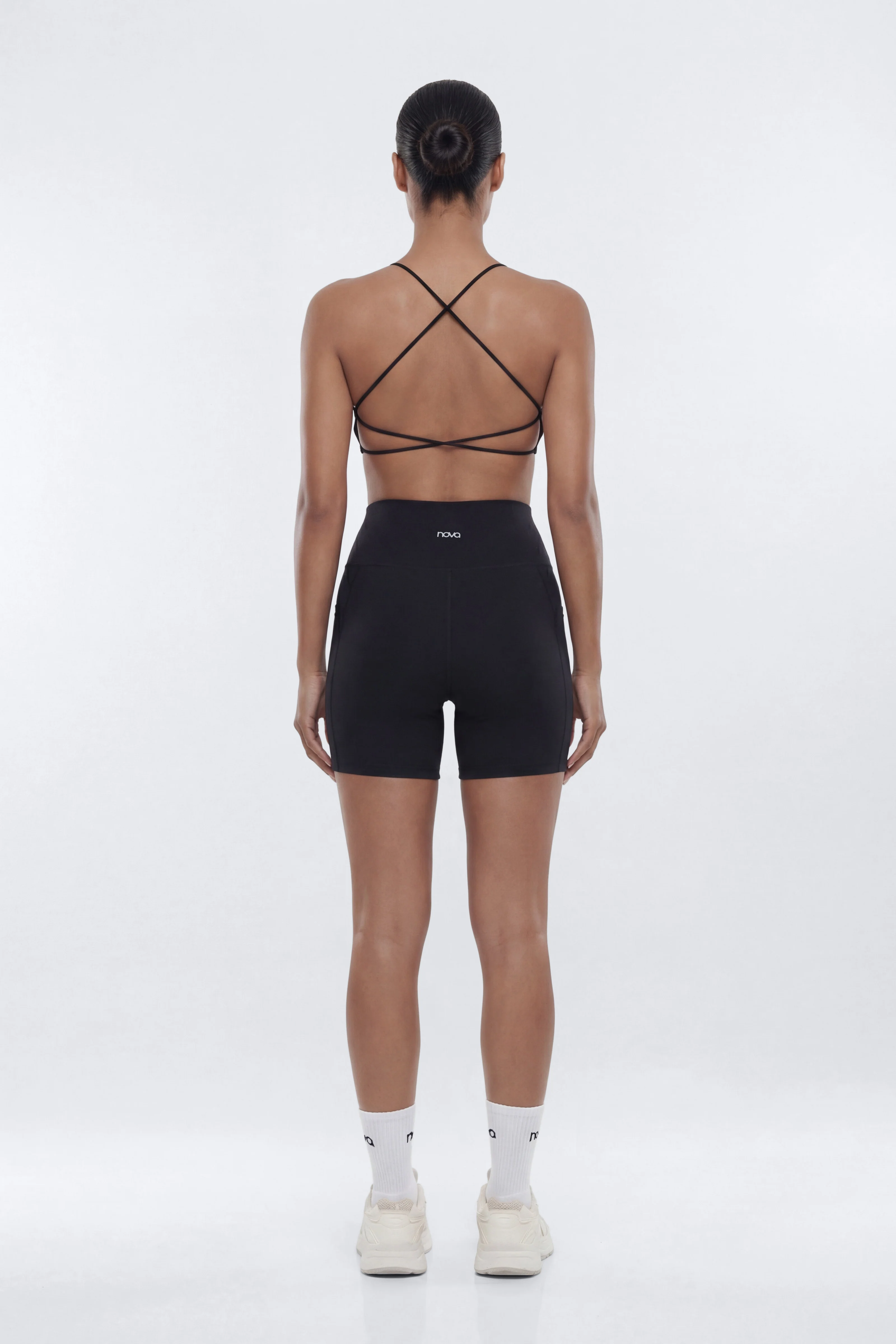 CloudForm™ High Waist 5″ Side Pocket Biker Short - Black - Image 3