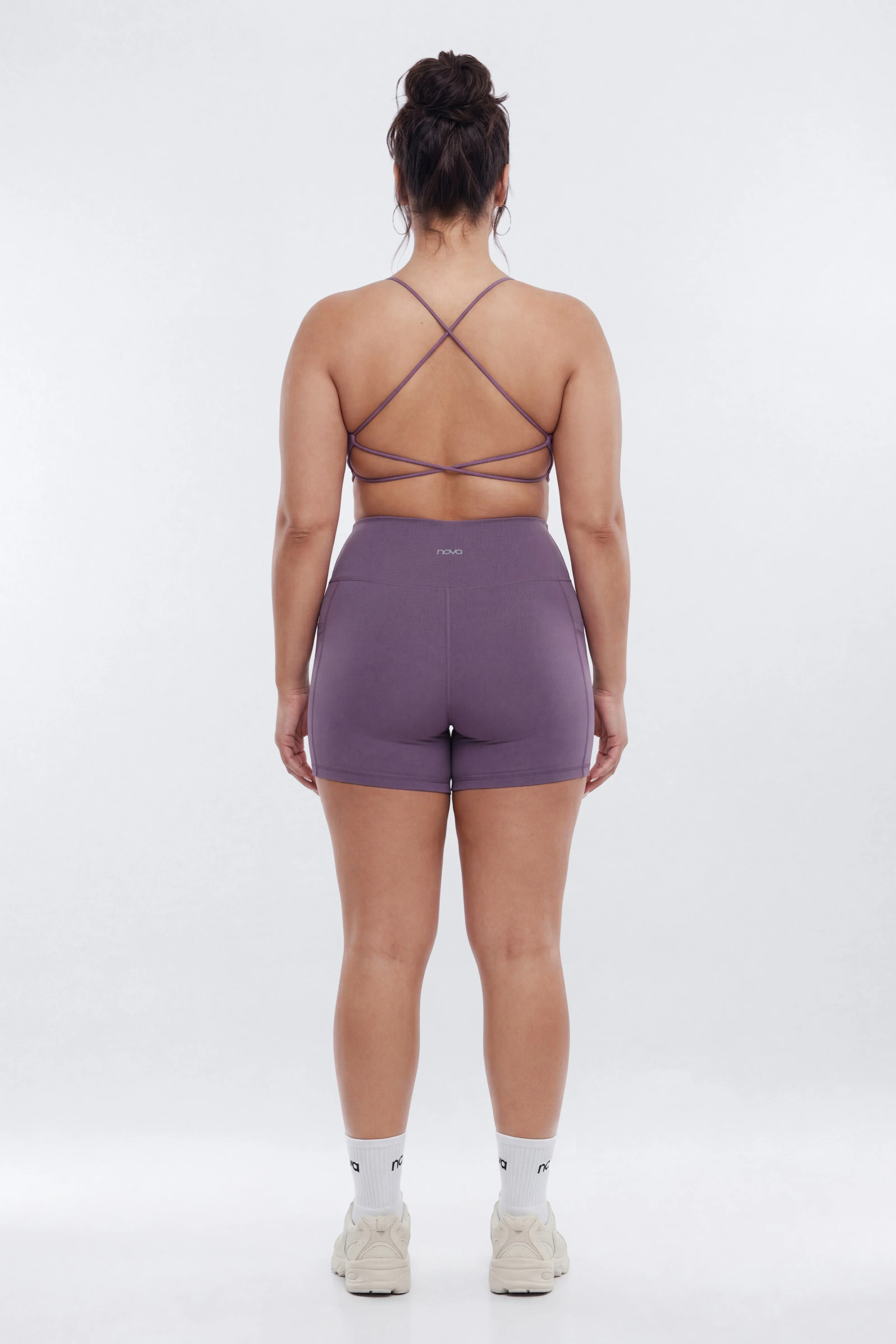 CloudForm™ High Waist 5″ Side Pocket Biker Short - Iris - Image 7