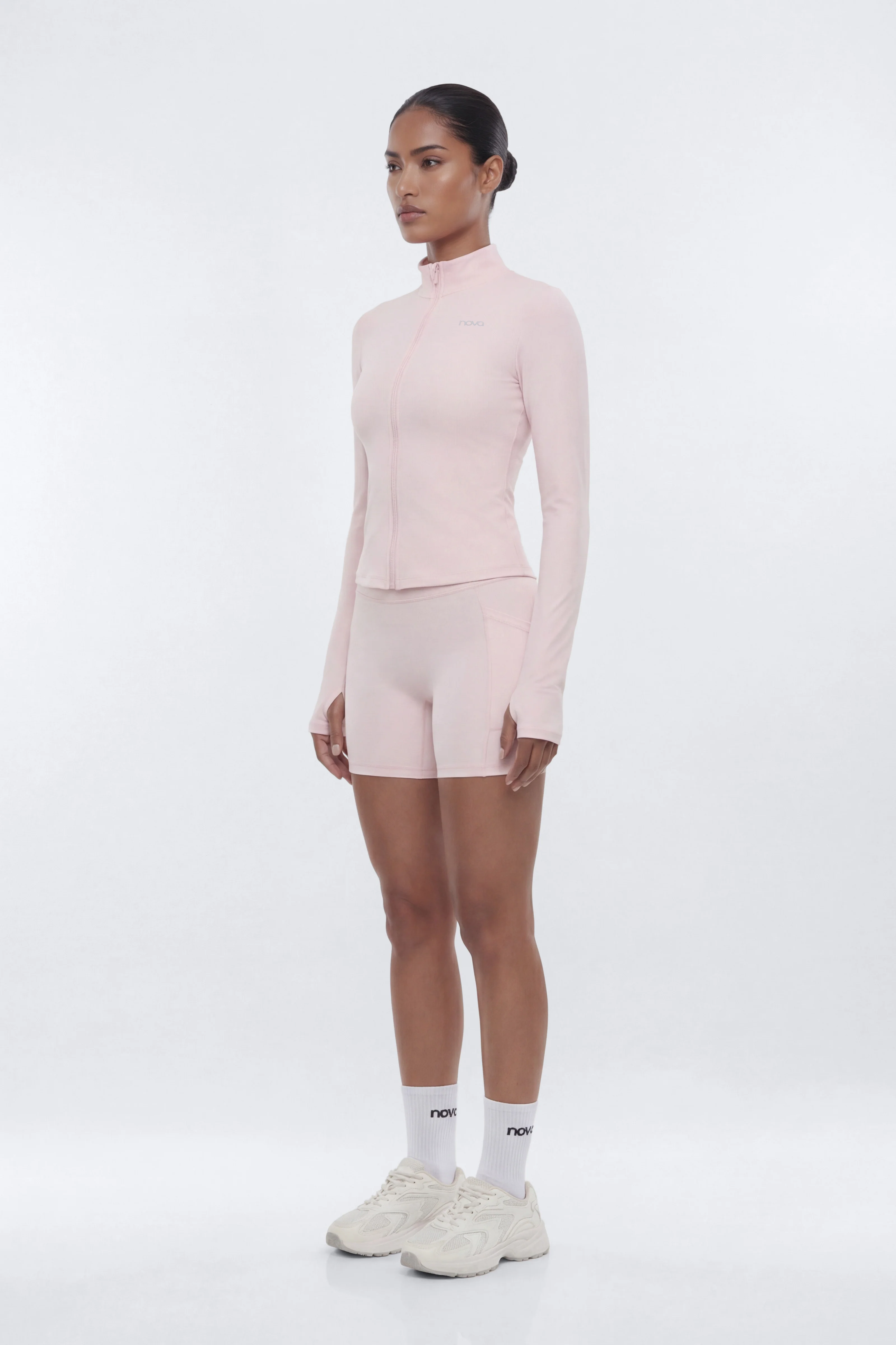 CloudForm™ High Waist 5″ Side Pocket Biker Short - Pink - Image 2