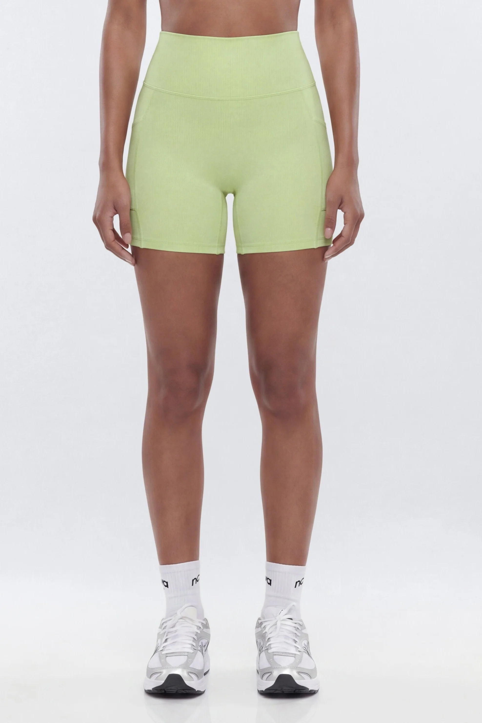 CloudForm™ High Waist 5″ Side Pocket Biker Short - Pistachio - Image 2